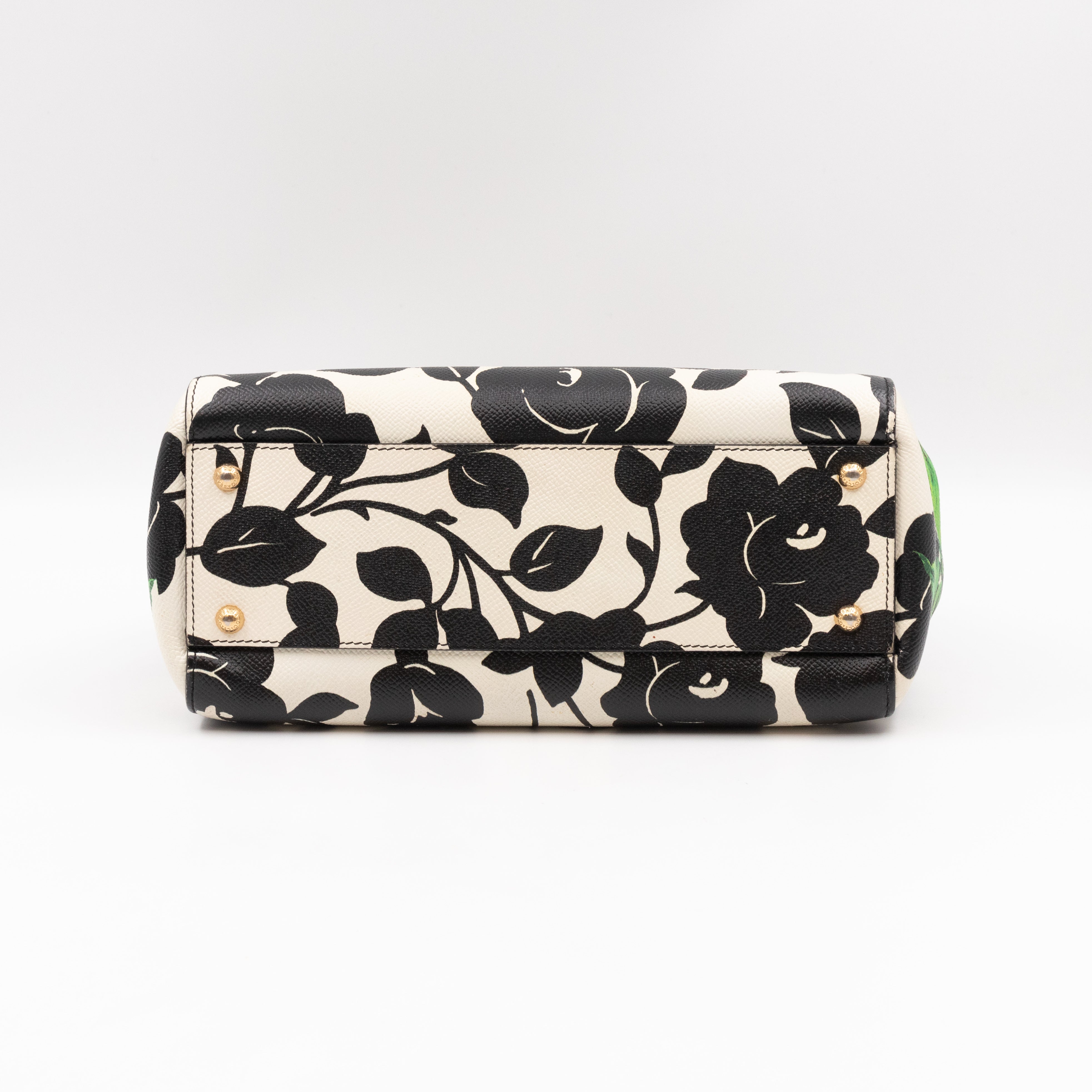 Sicily Red Roses Print Dauphine Leather
