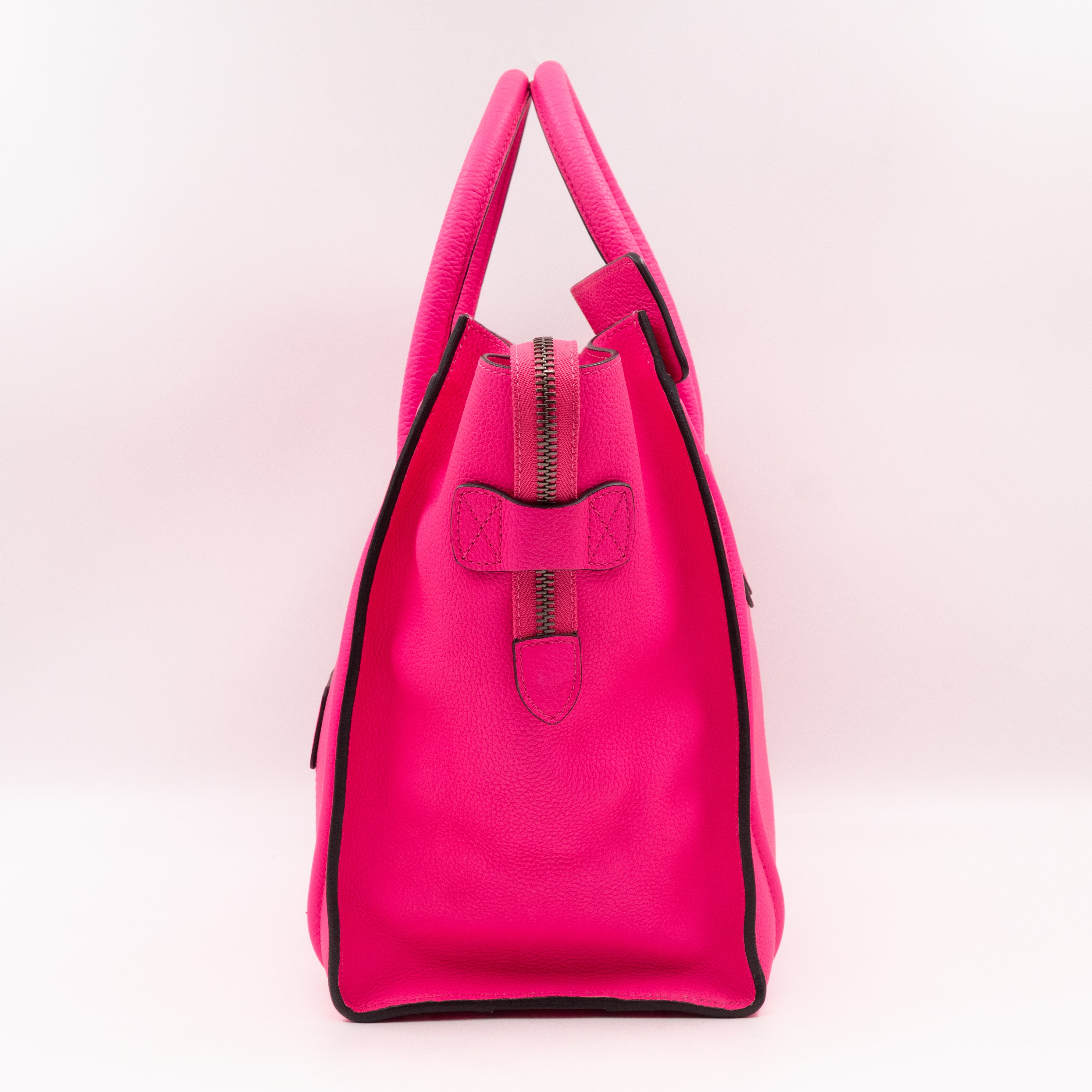 Mini Luggage Pink Leather