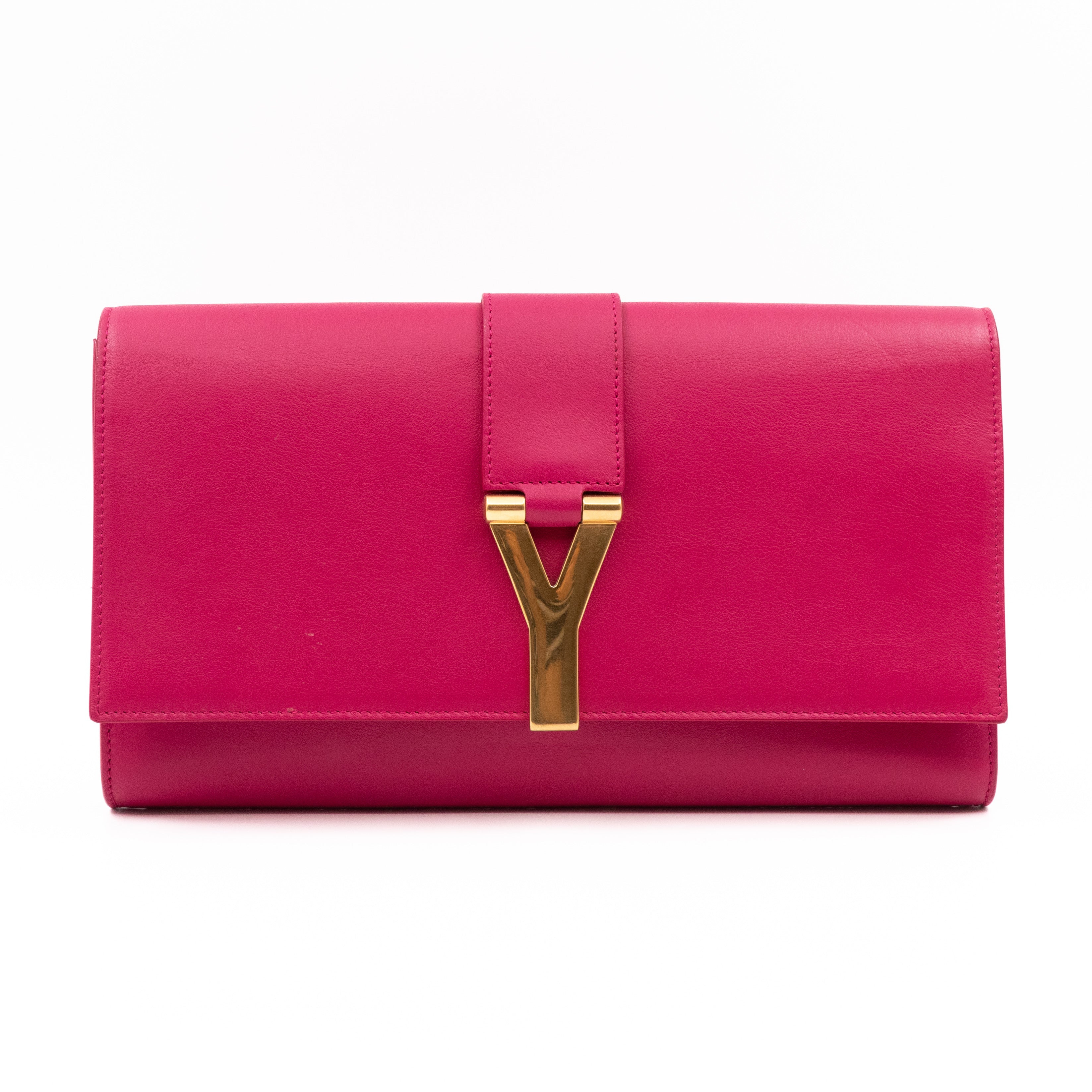Chyc Ligne Y Clutch Pink Smooth Leather