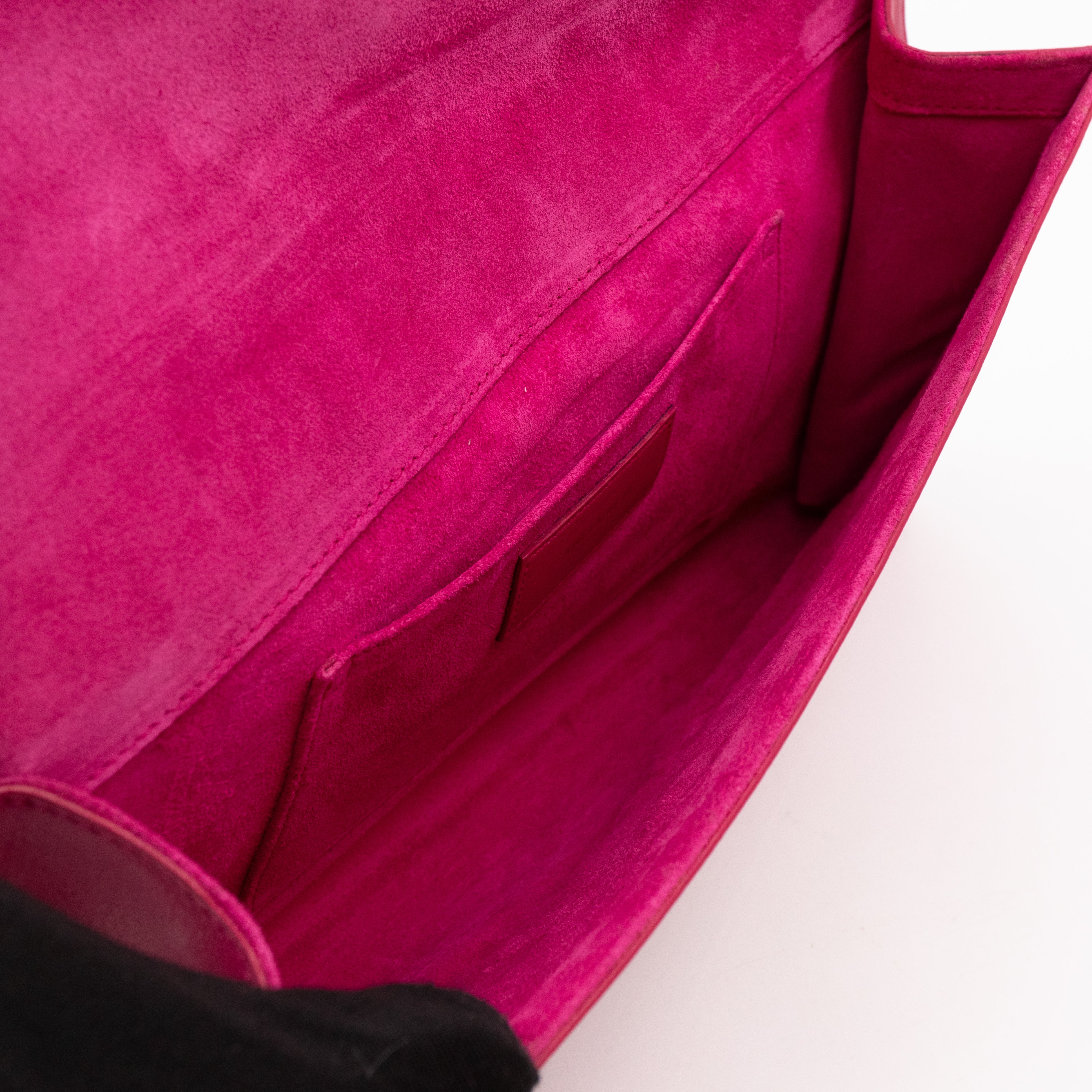 Chyc Ligne Y Clutch Pink Smooth Leather