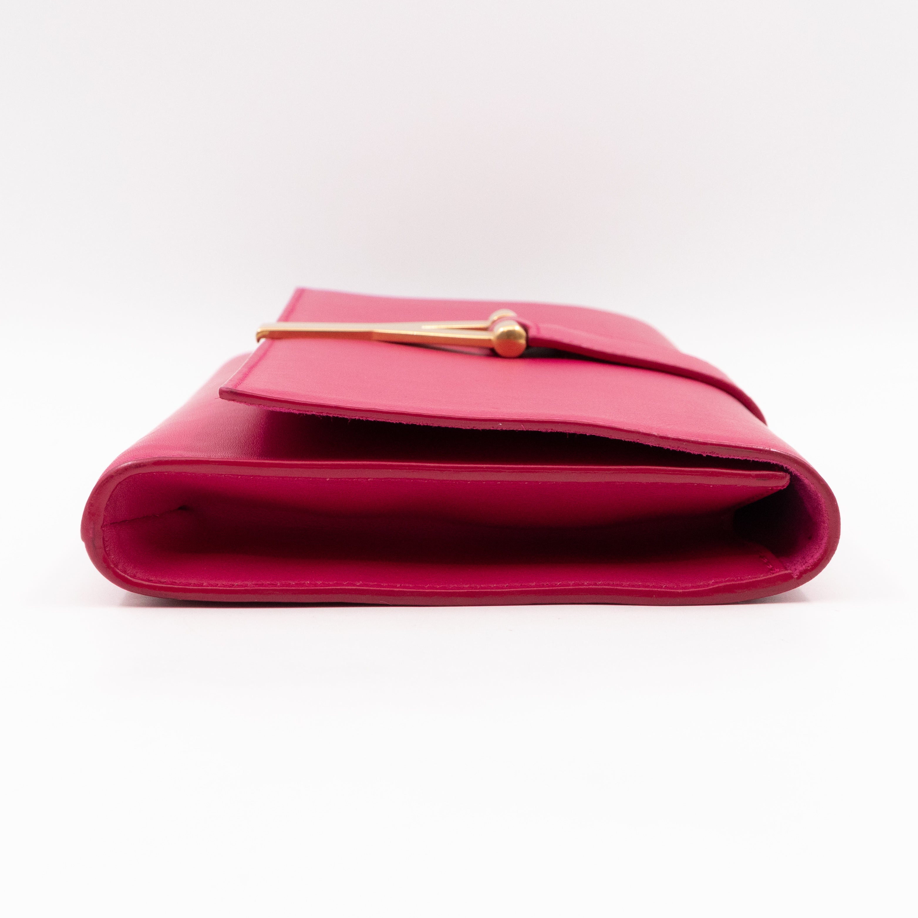 Chyc Ligne Y Clutch Pink Smooth Leather