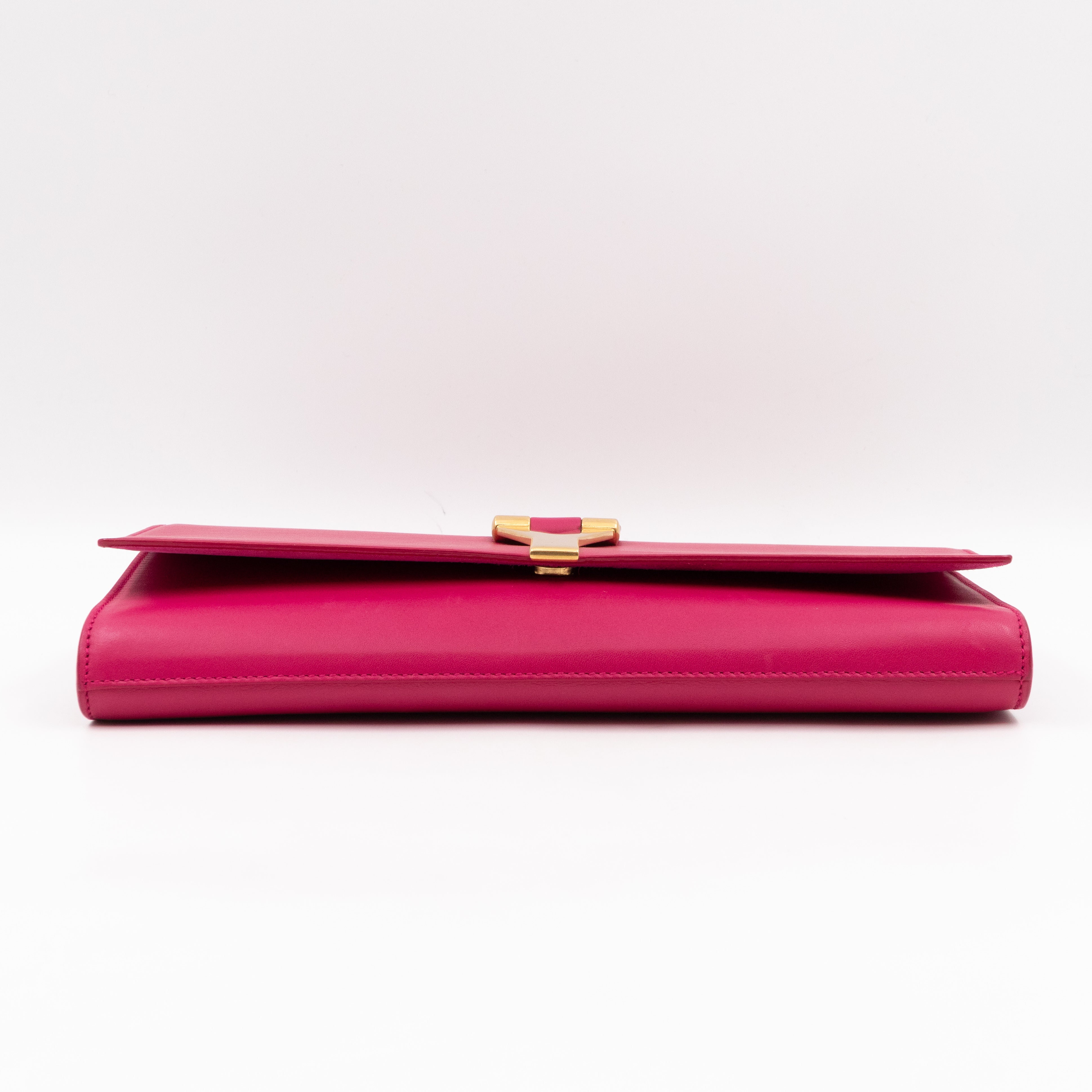 Chyc Ligne Y Clutch Pink Smooth Leather