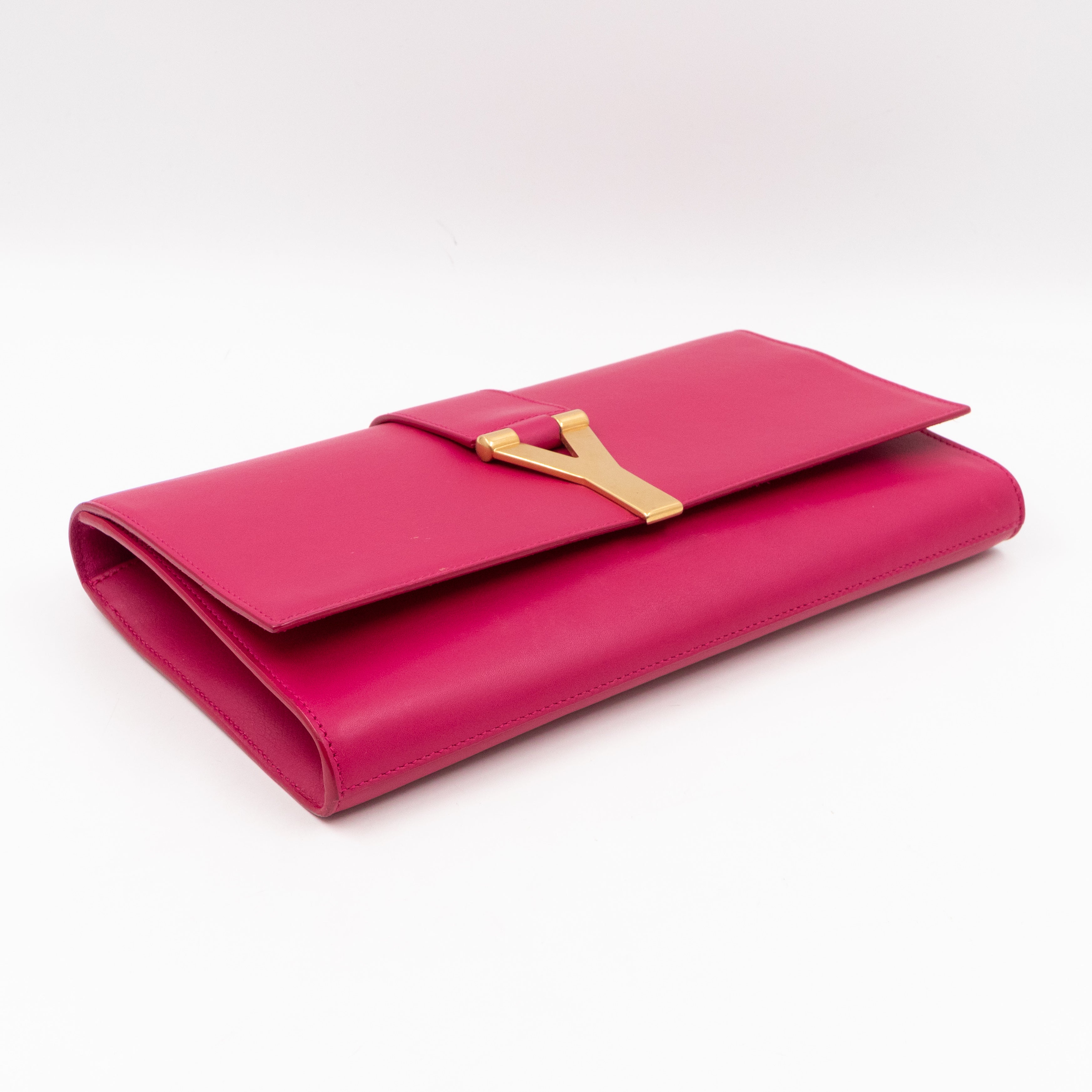 Chyc Ligne Y Clutch Pink Smooth Leather