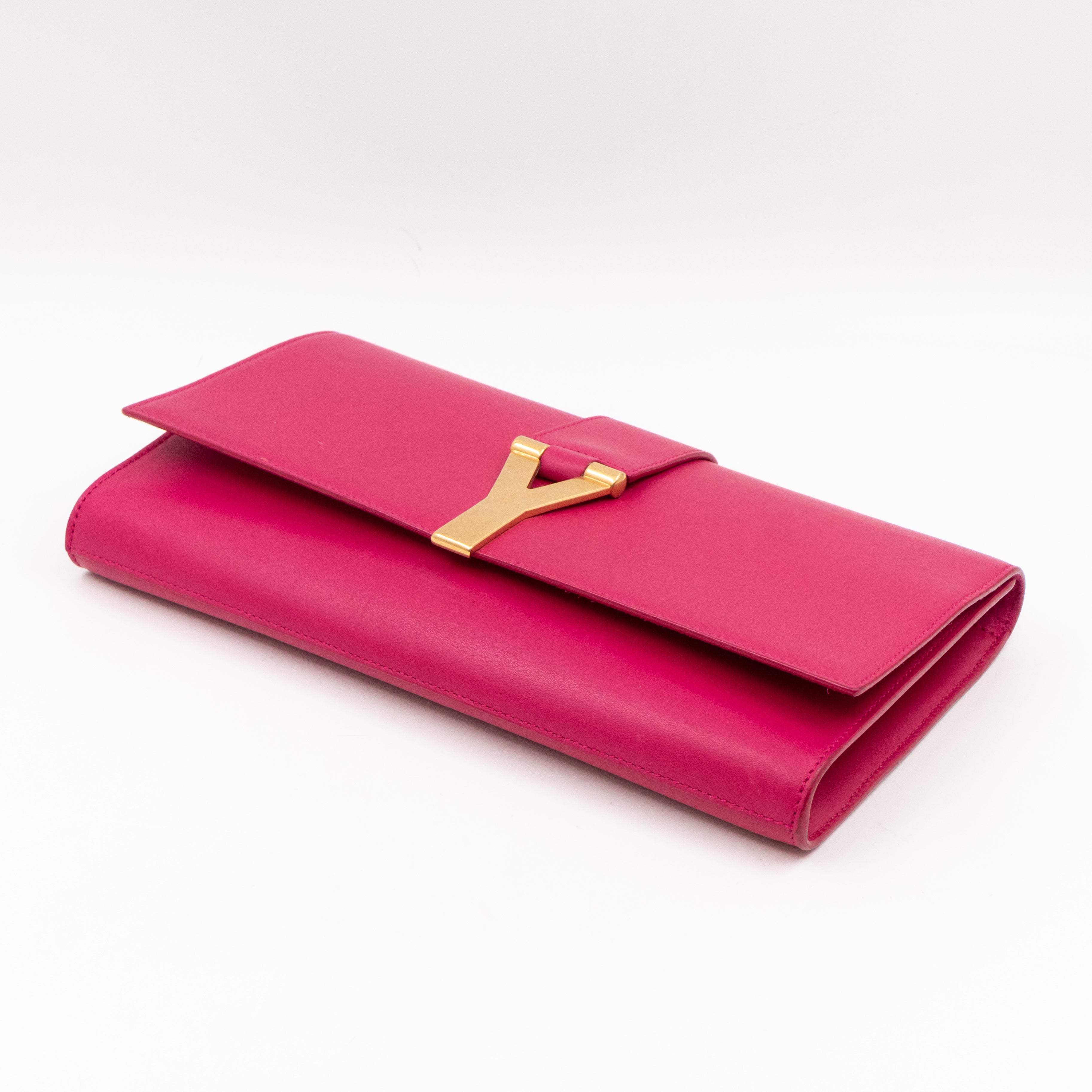 Chyc Ligne Y Clutch Pink Smooth Leather
