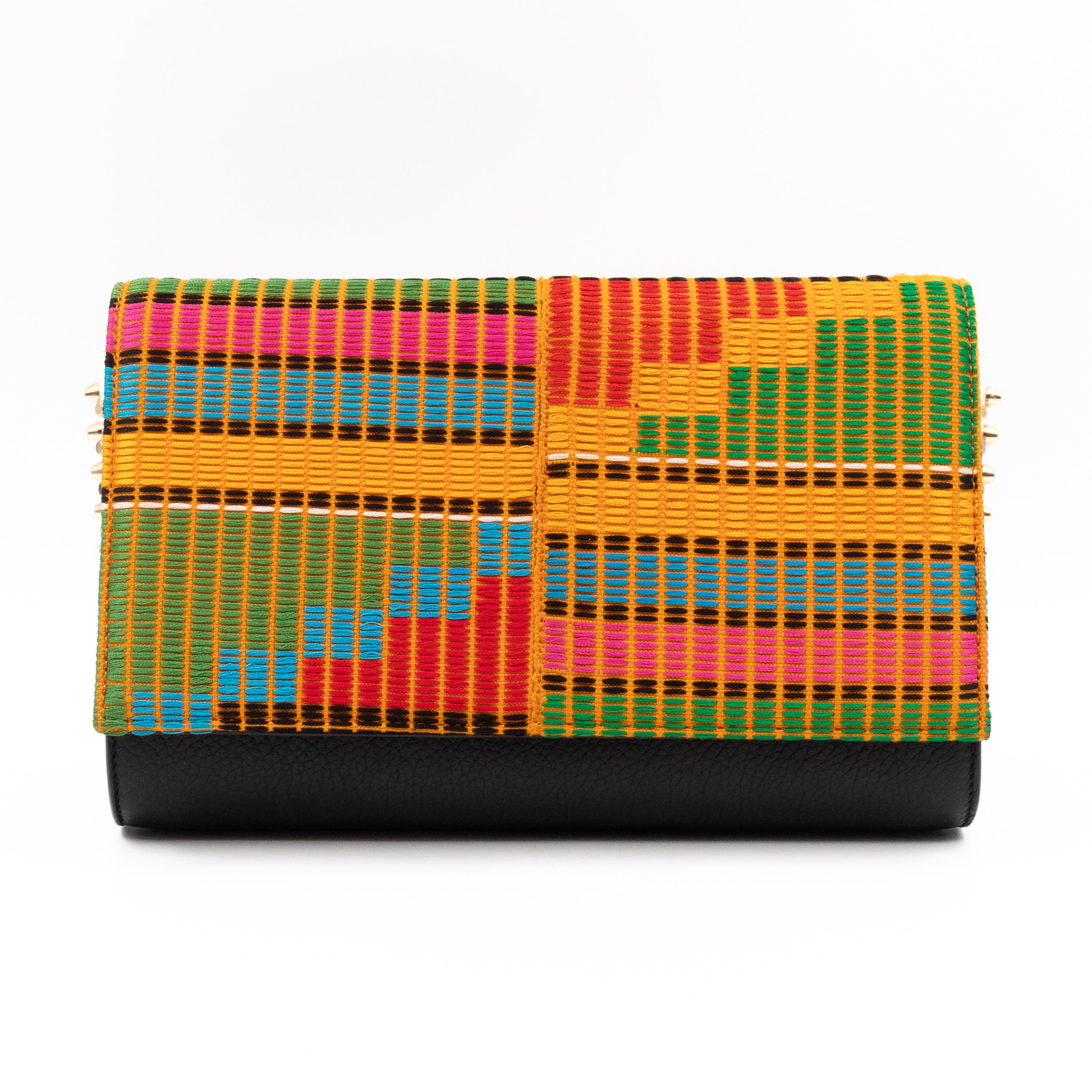 Christian Louboutin Paloma Africube Multicolor Clutch Embroidered