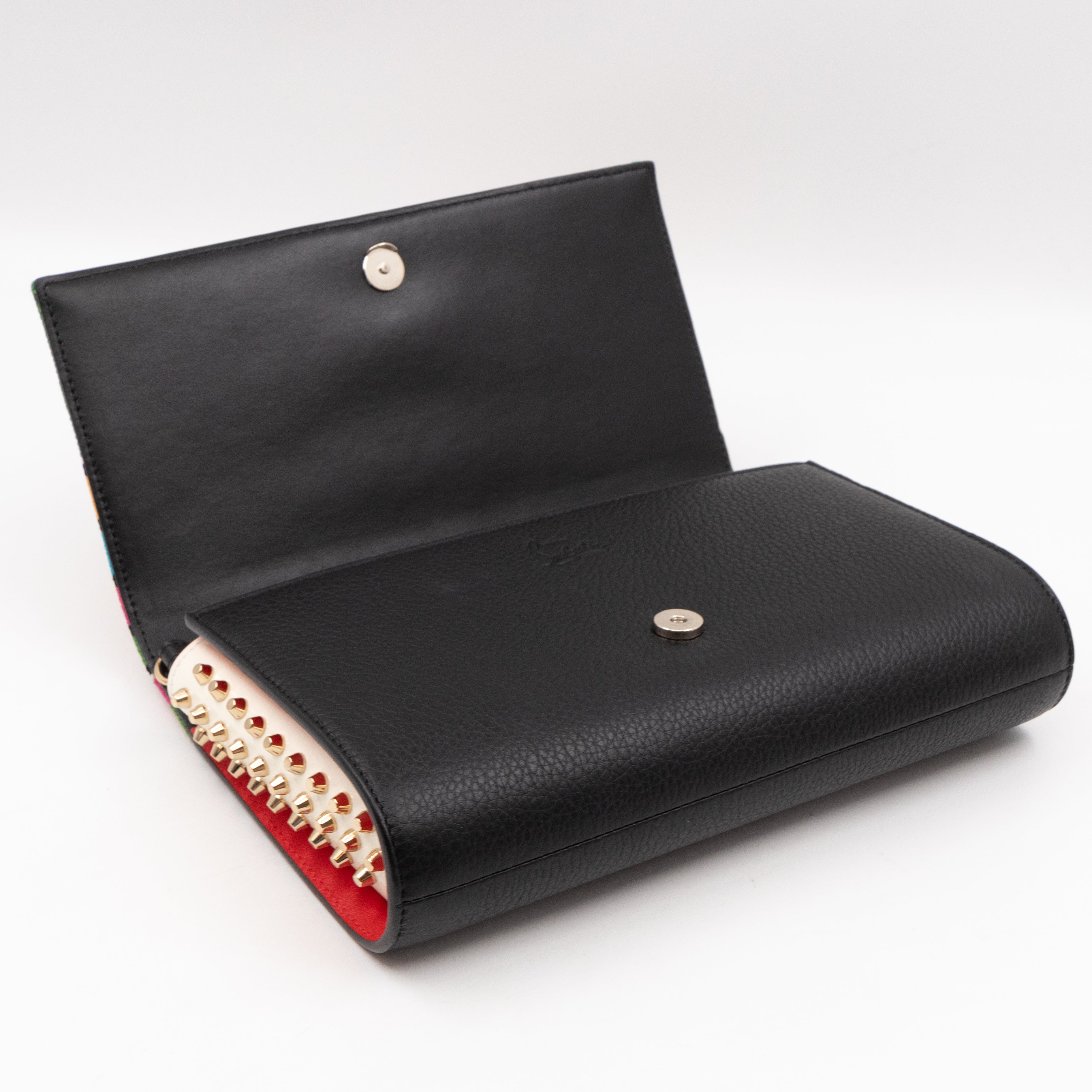 Christian Louboutin Paloma Africube Multicolor Clutch Embroidered