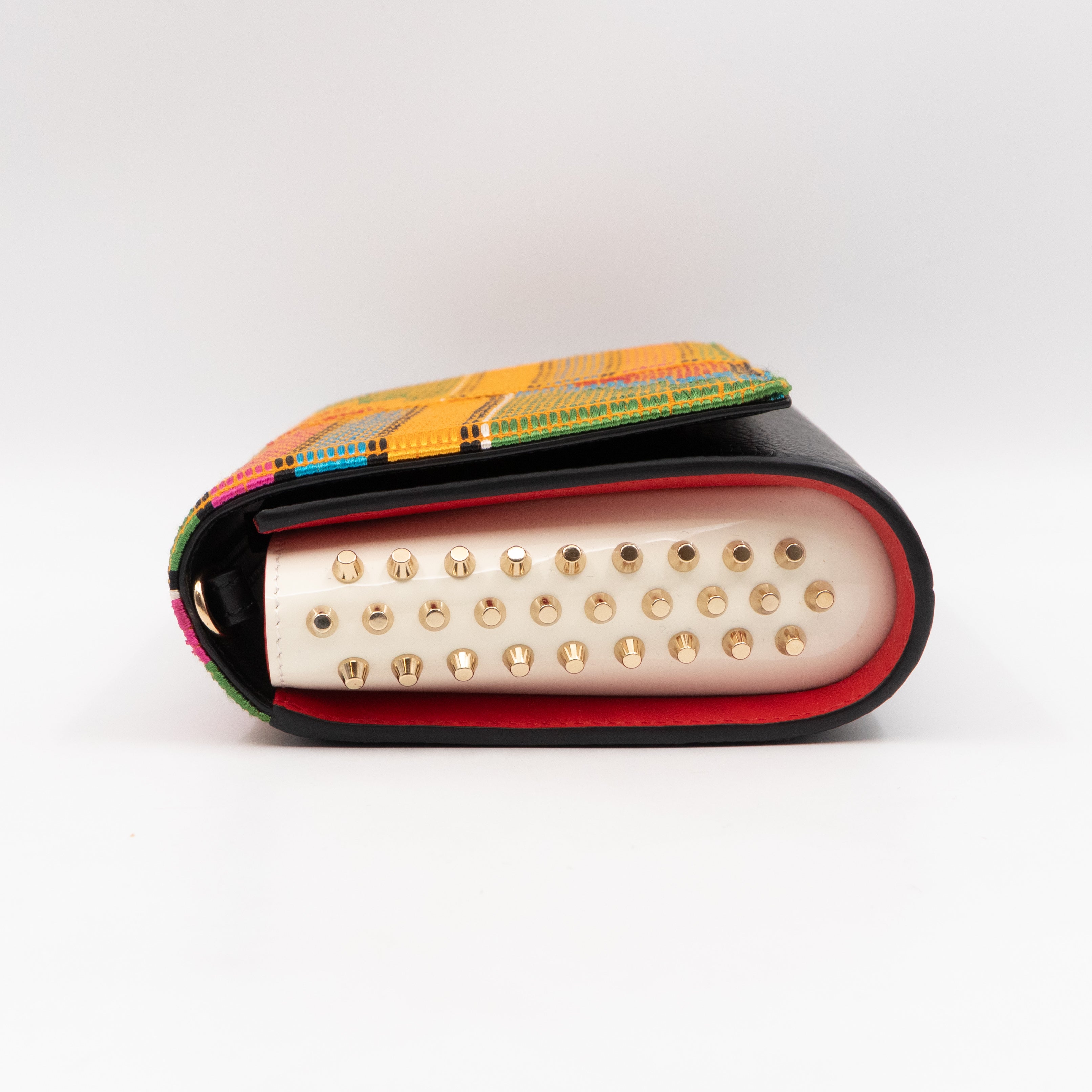 Christian Louboutin Paloma Africube Multicolor Clutch Embroidered