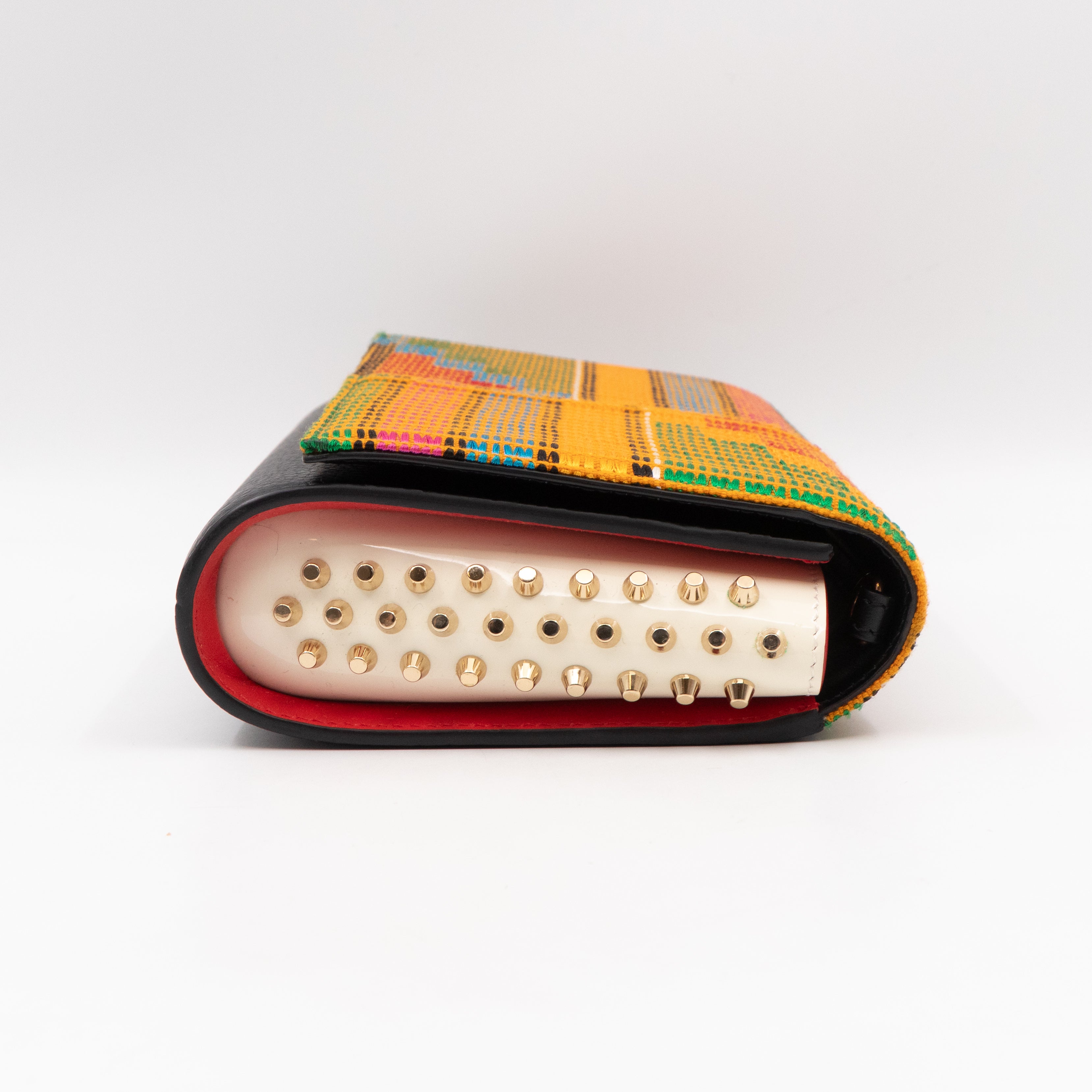 Christian Louboutin Paloma Africube Multicolor Clutch Embroidered