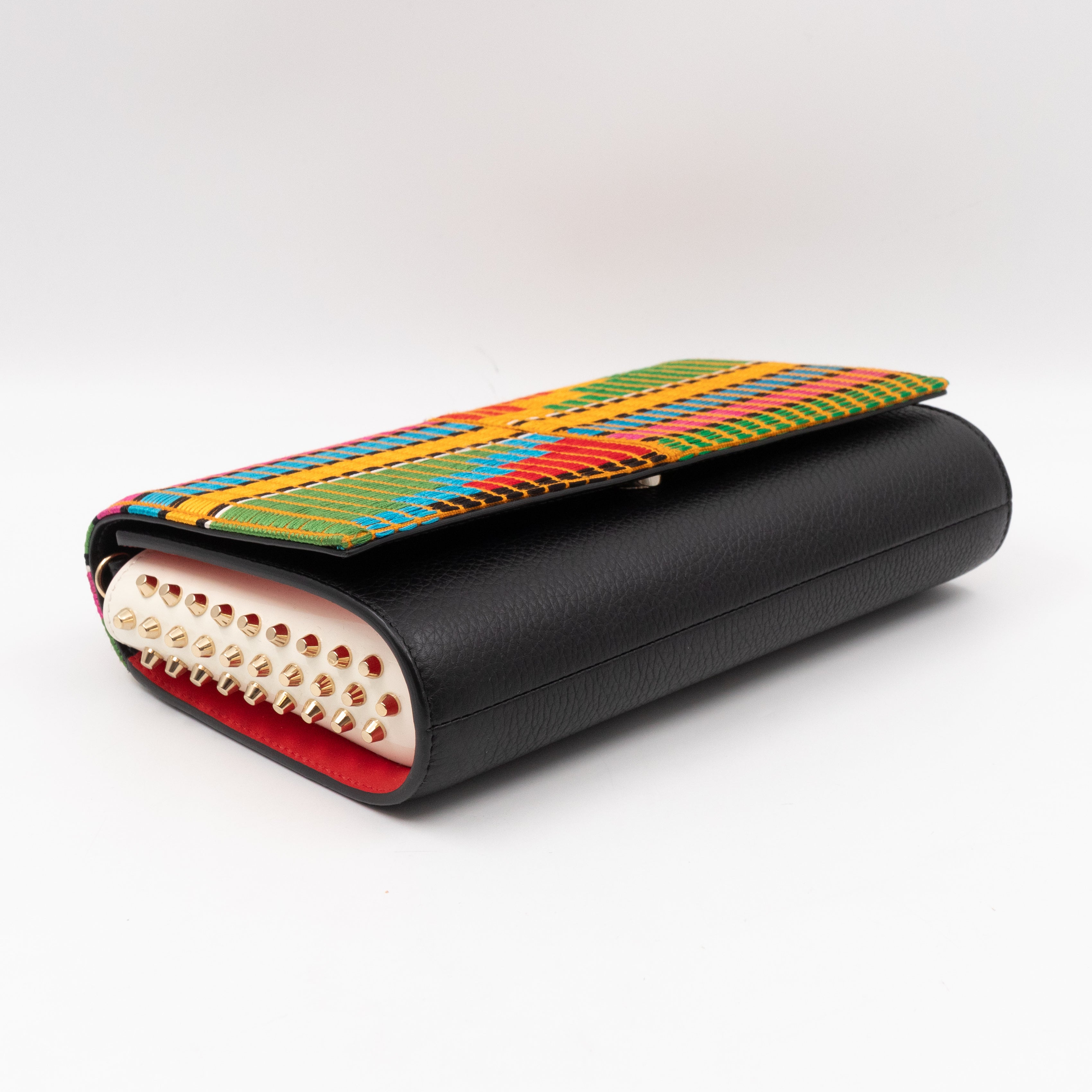Christian Louboutin Paloma Africube Multicolor Clutch Embroidered