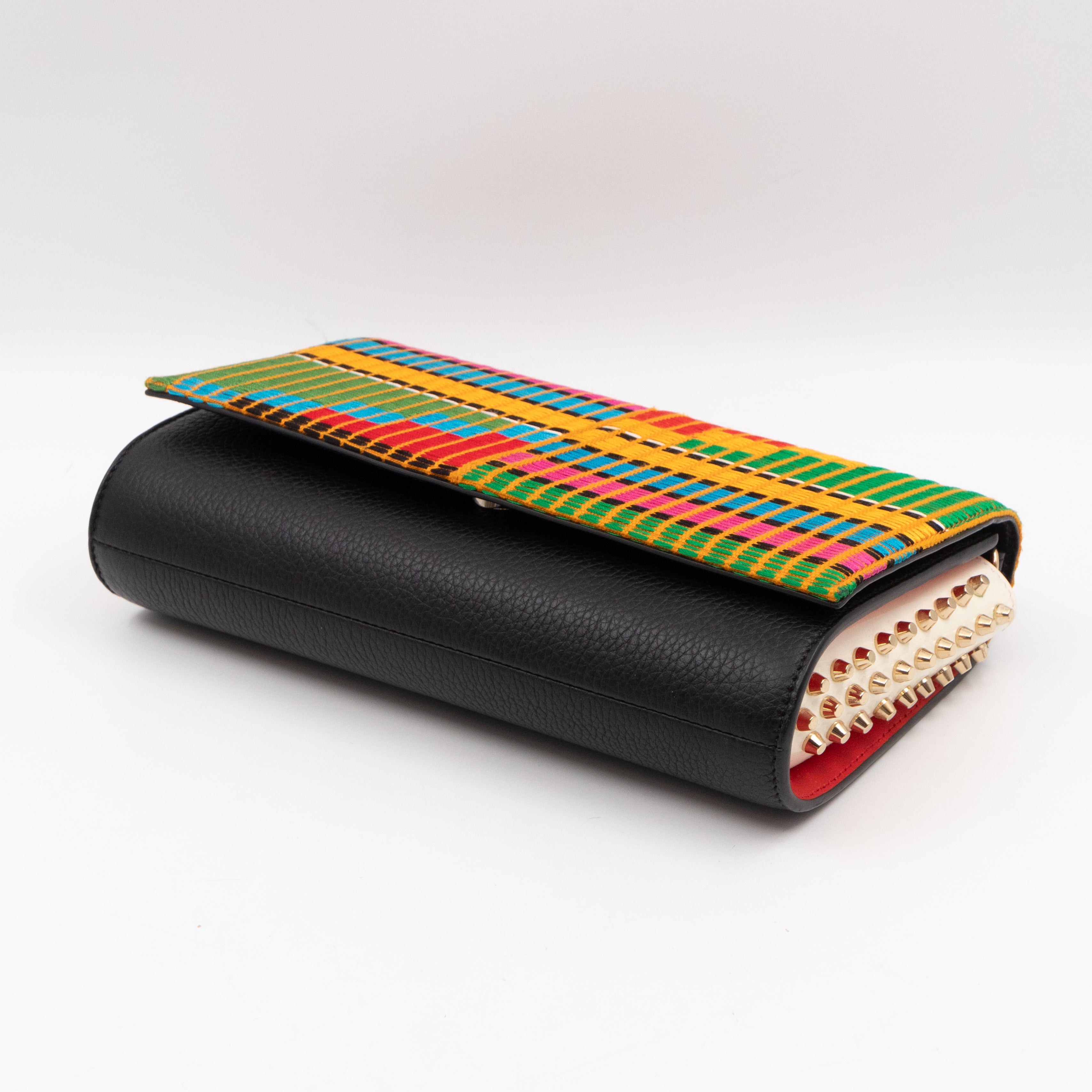 Christian Louboutin Paloma Africube Multicolor Clutch Embroidered
