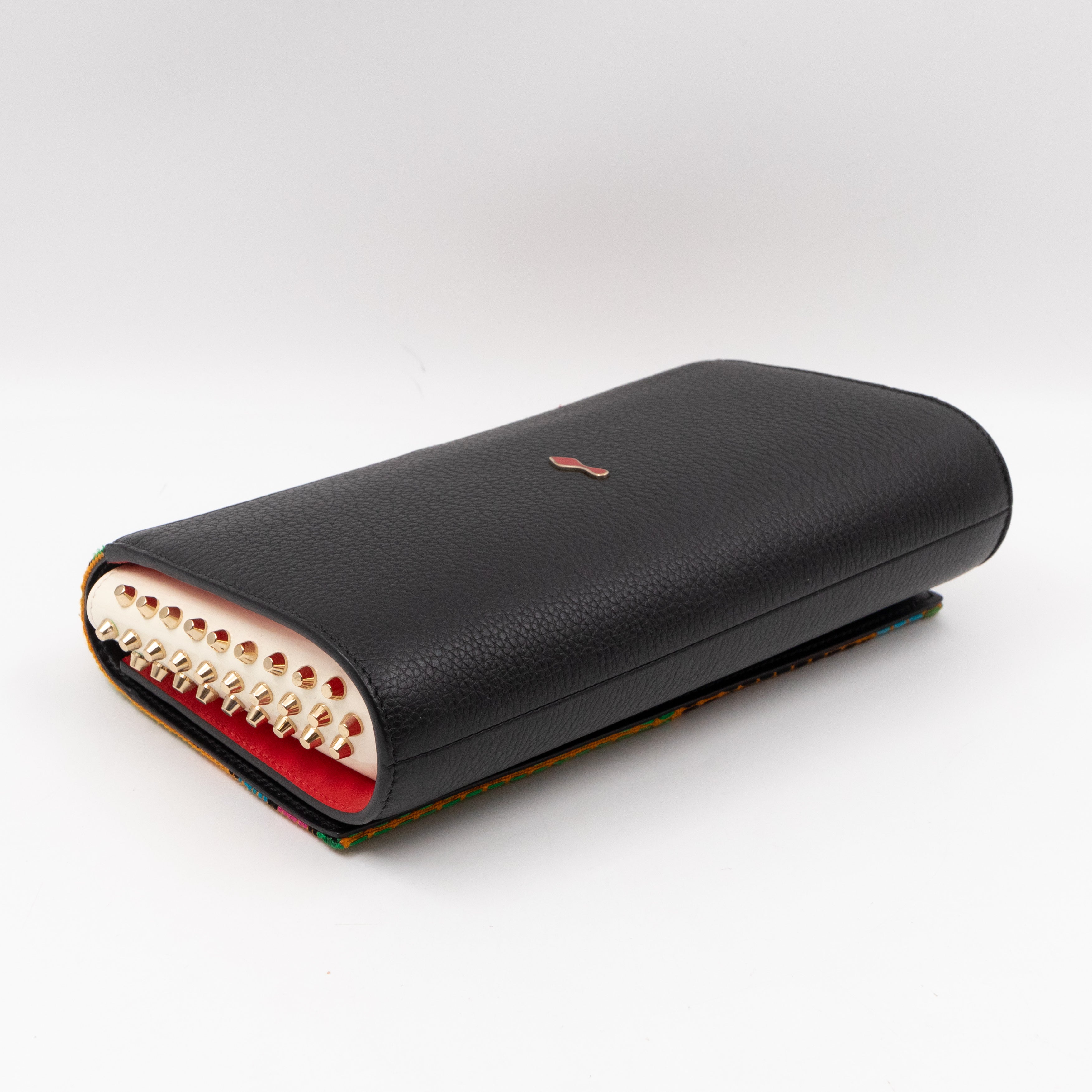Christian Louboutin Paloma Africube Multicolor Clutch Embroidered