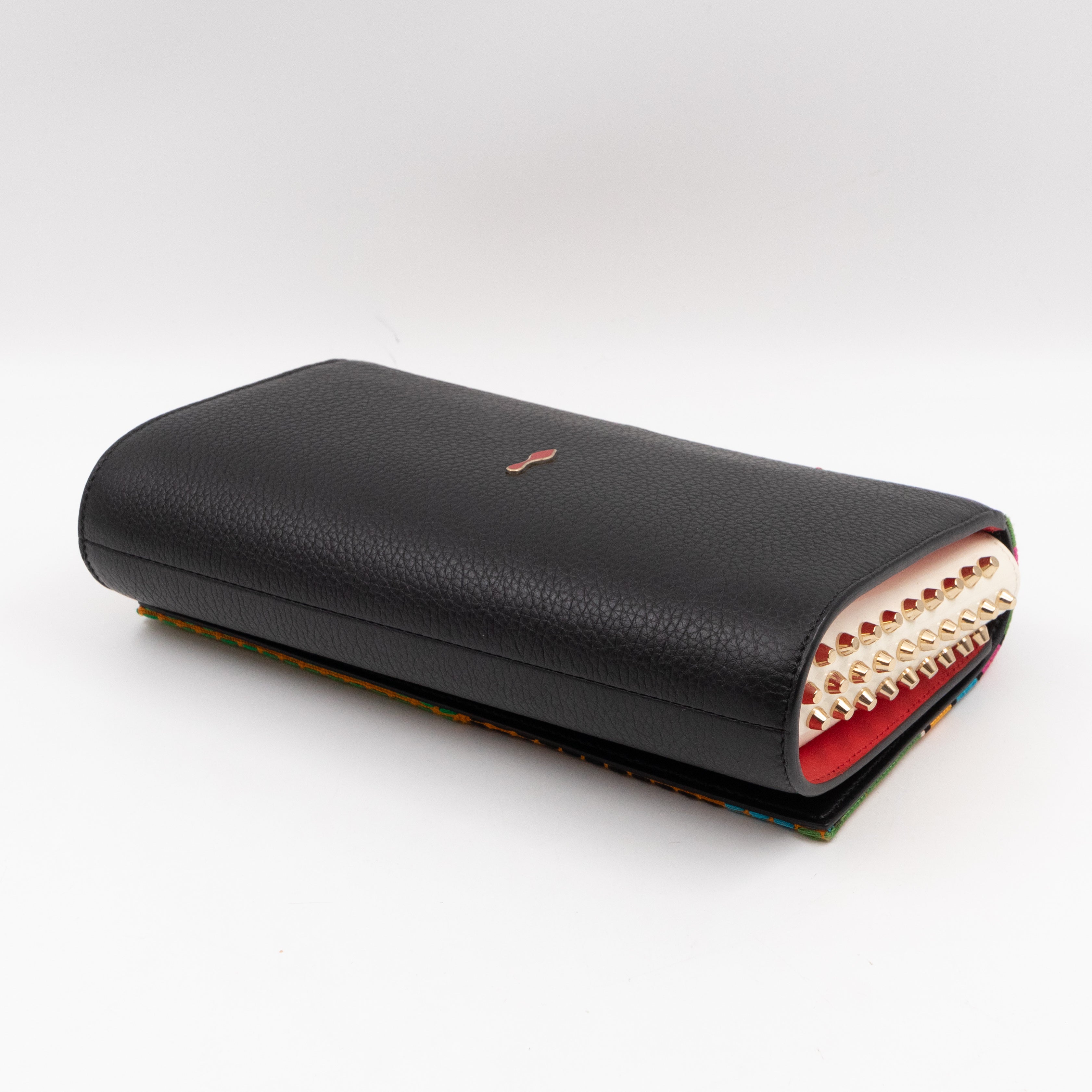 Christian Louboutin Paloma Africube Multicolor Clutch Embroidered