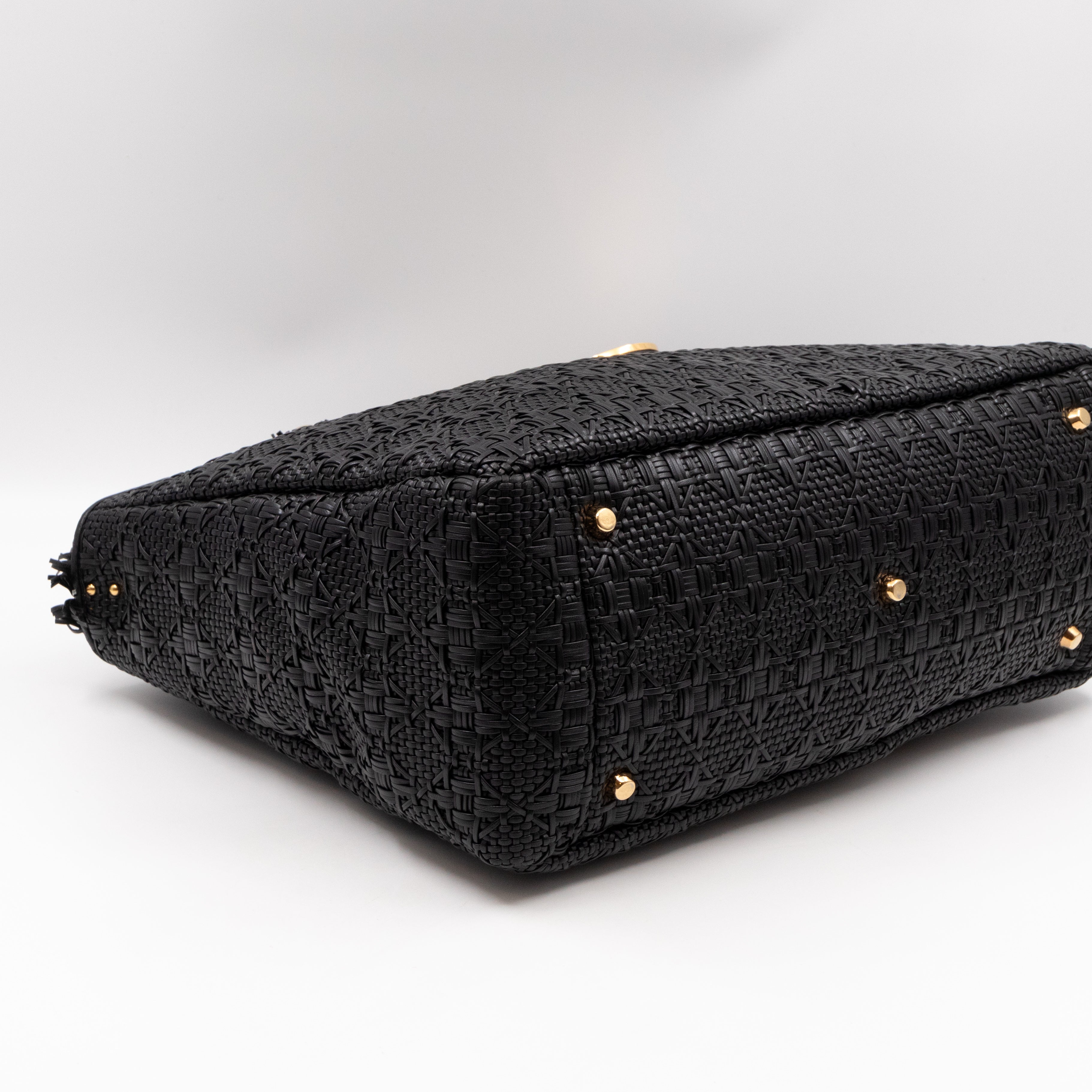 Lady Dior Large Black Braided Leather