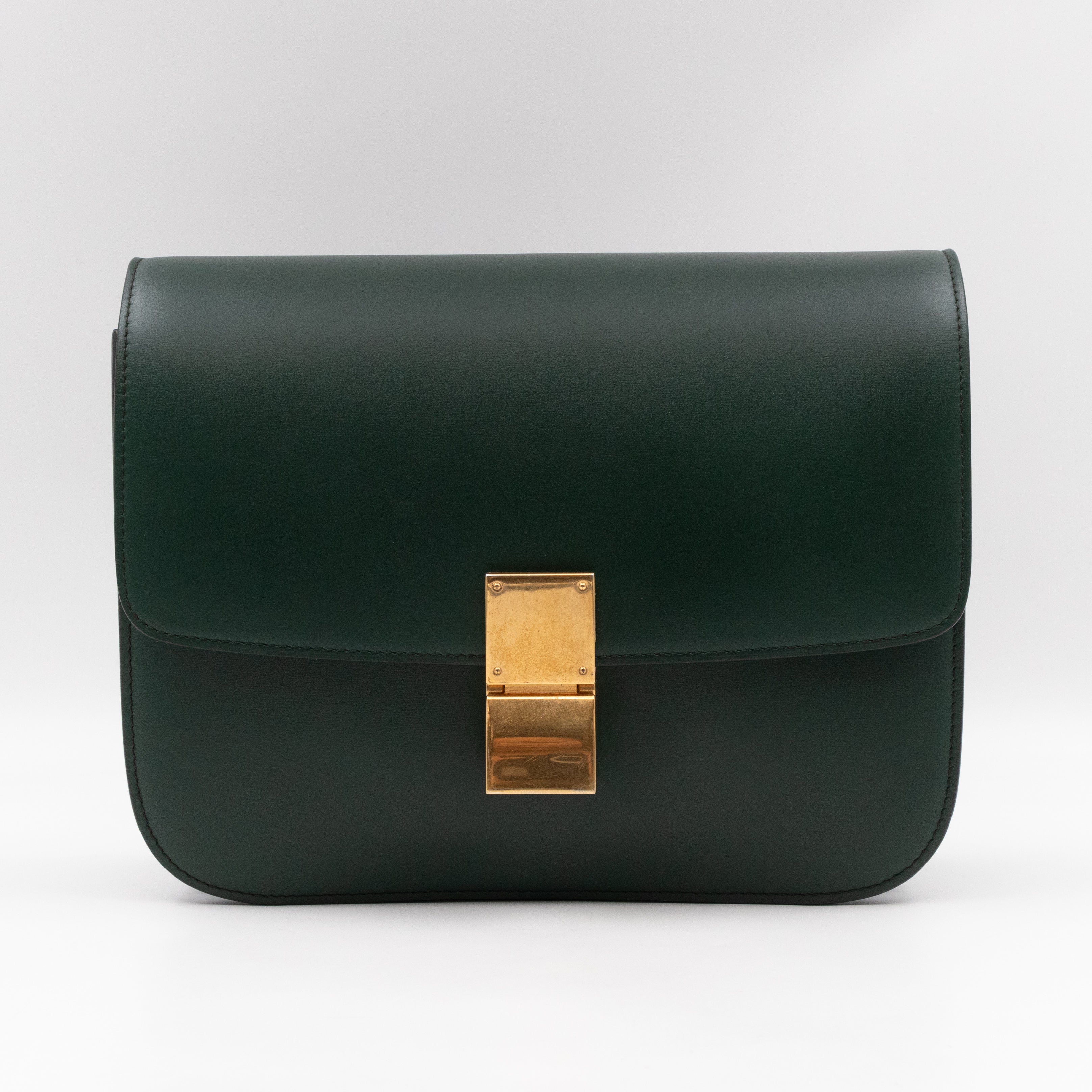 Classic Box Medium Green Leather