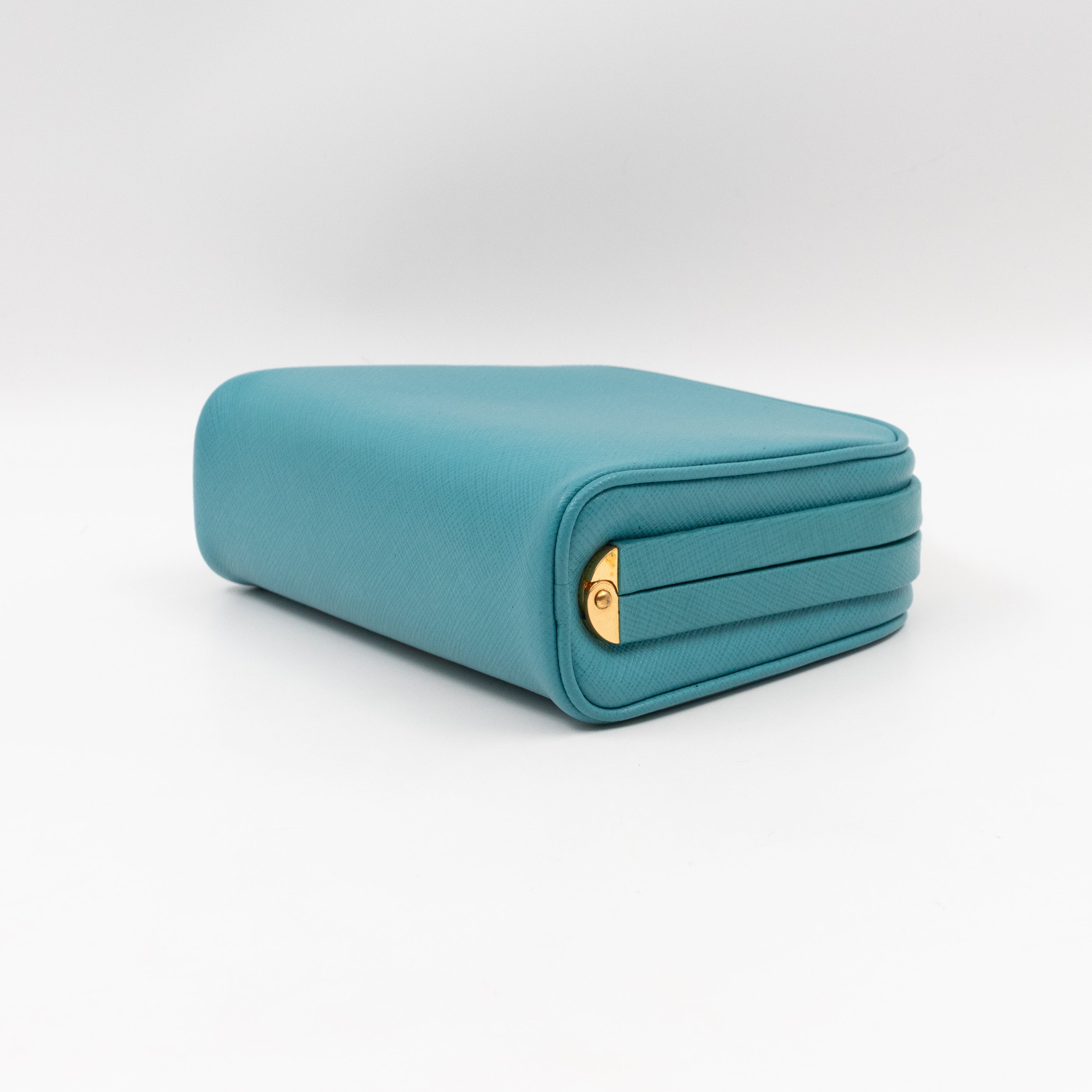 Clutch Turquoise Saffiano Leather