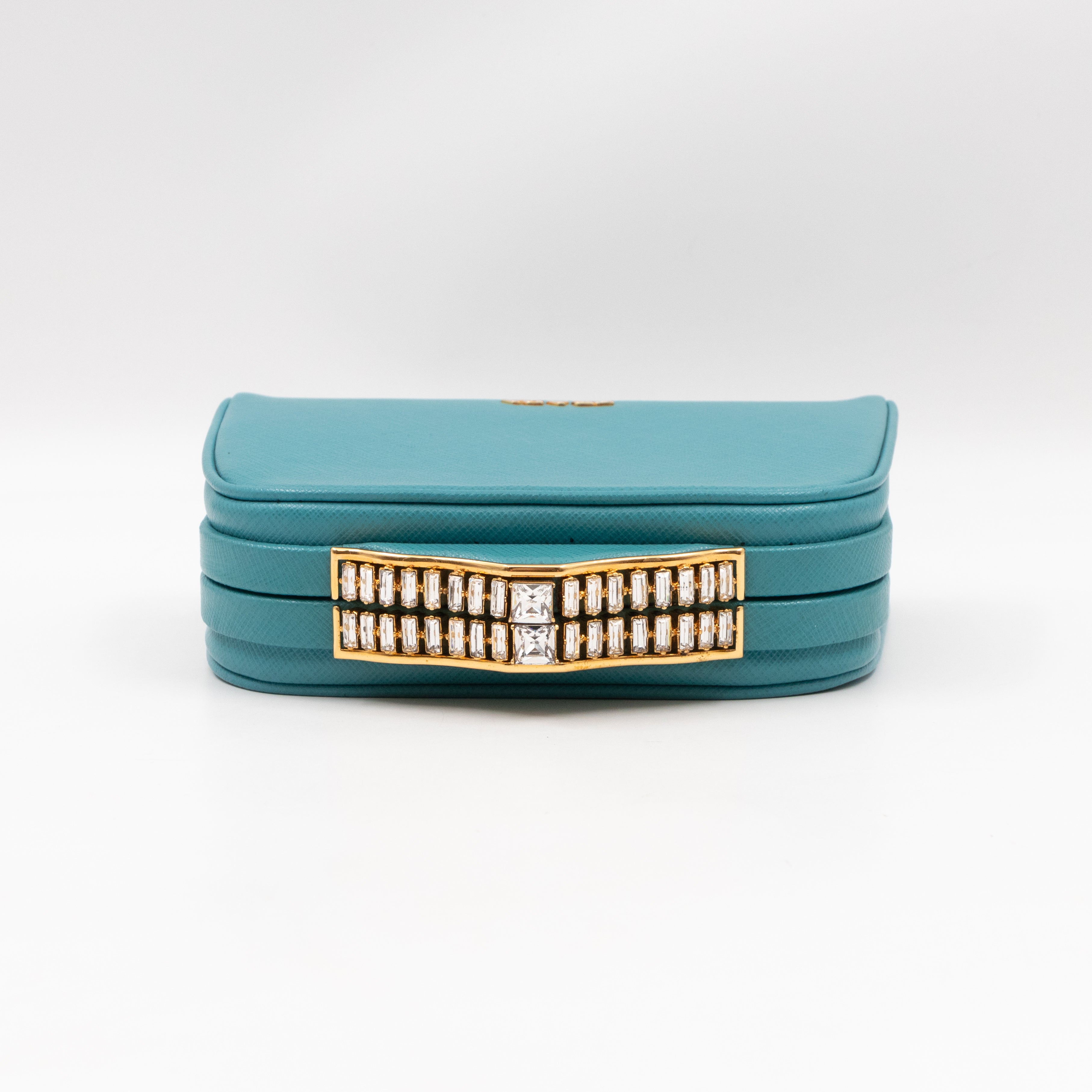 Clutch Turquoise Saffiano Leather
