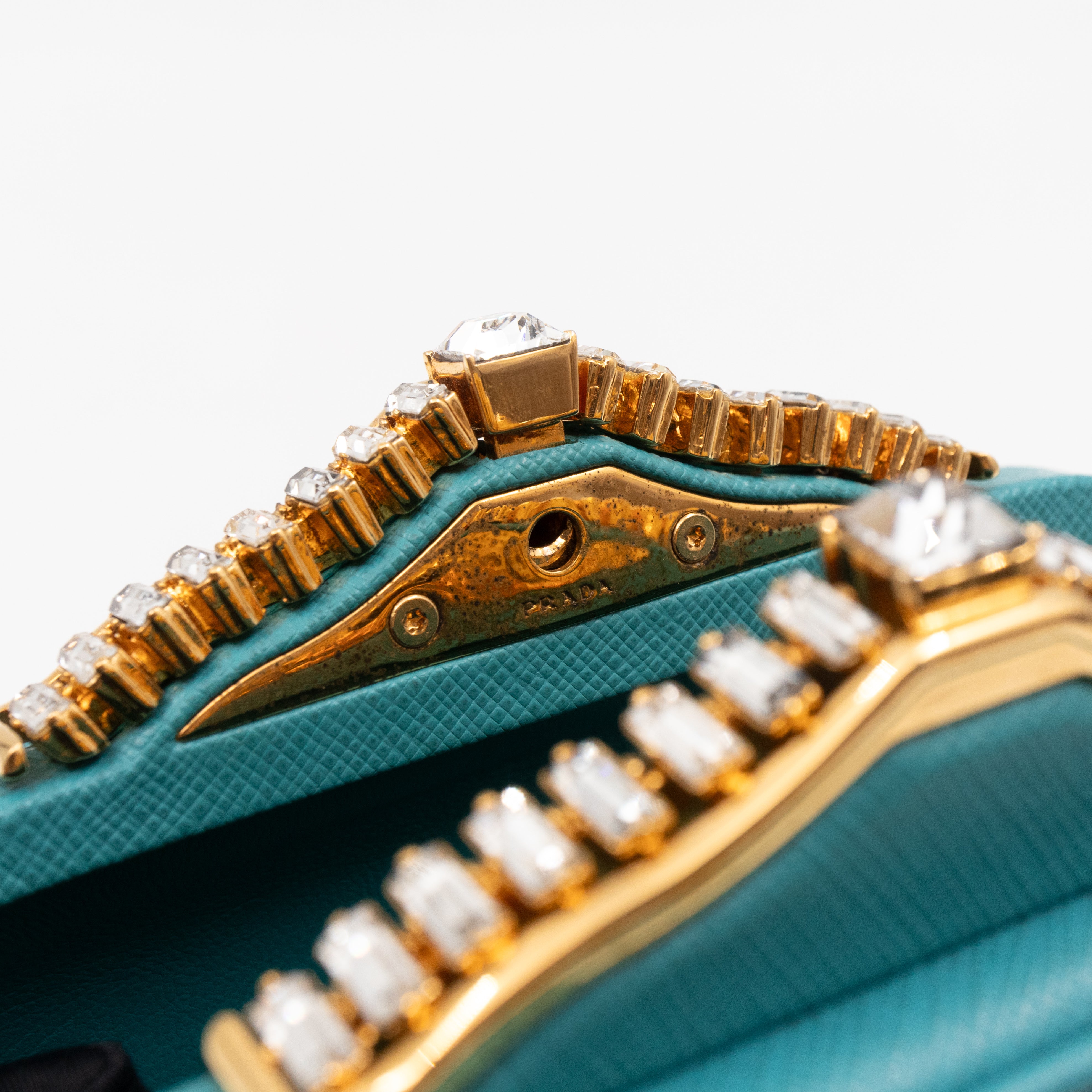 Clutch Turquoise Saffiano Leather