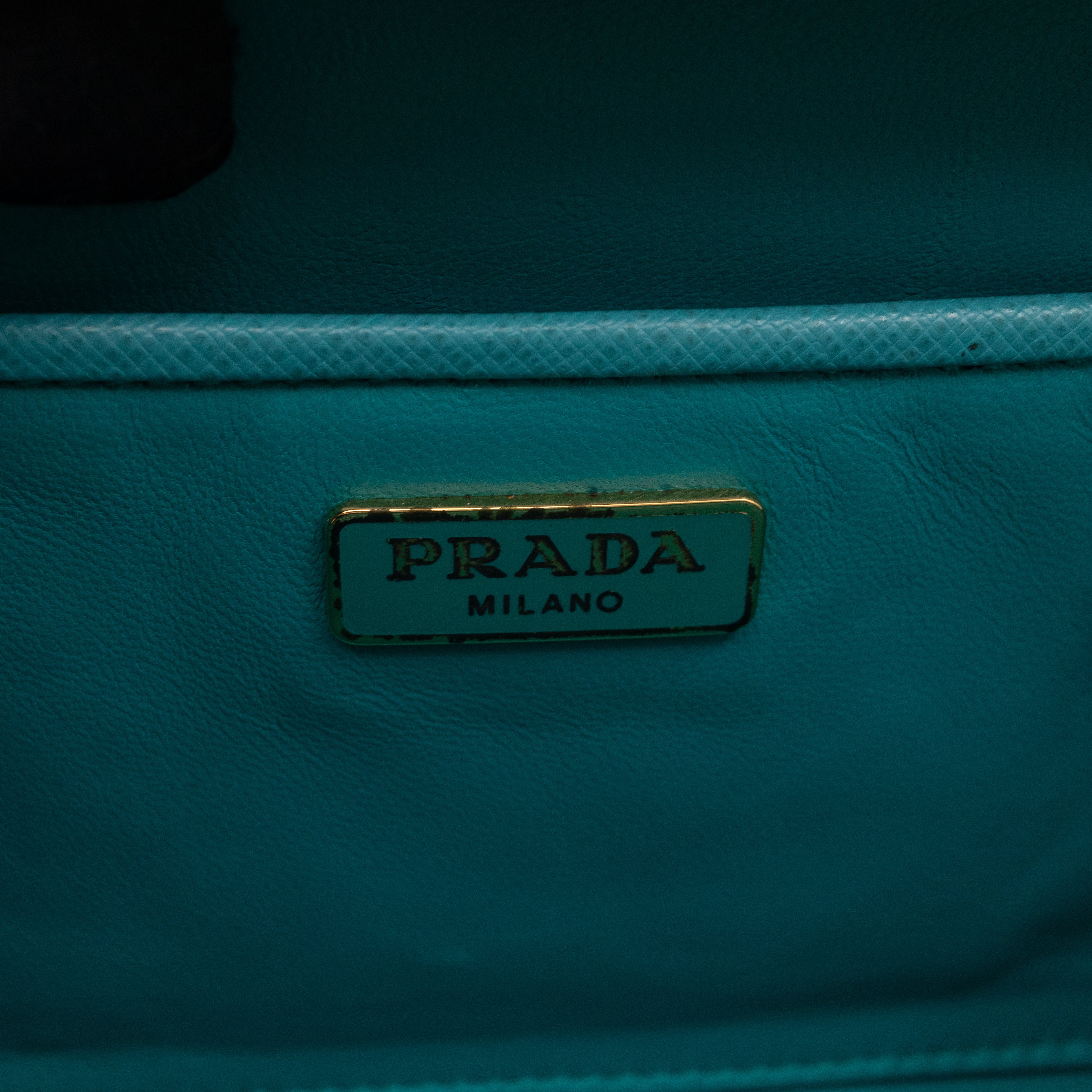 Clutch Turquoise Saffiano Leather