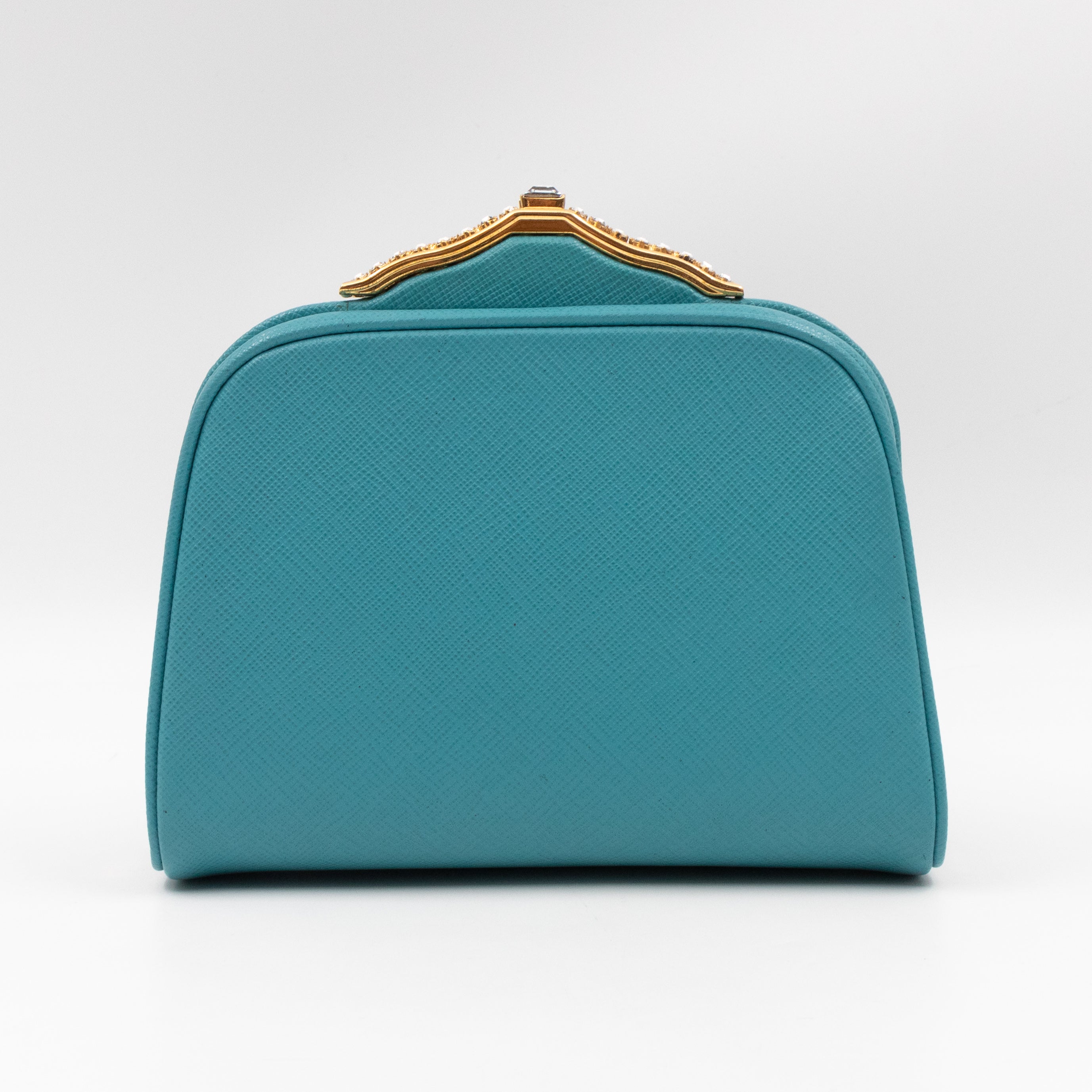 Clutch Turquoise Saffiano Leather