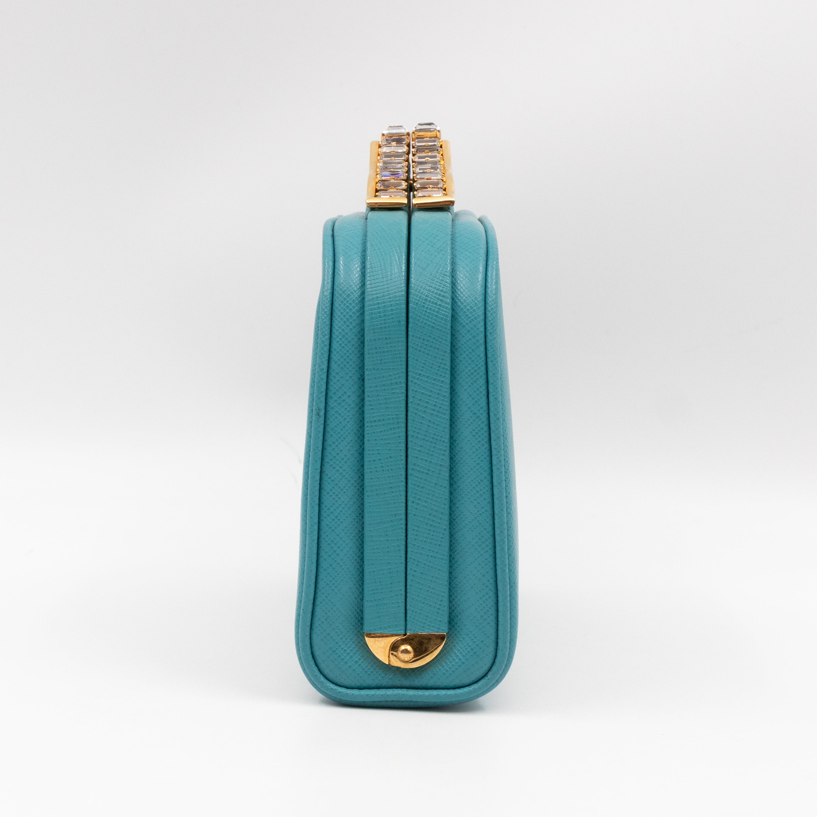 Clutch Turquoise Saffiano Leather