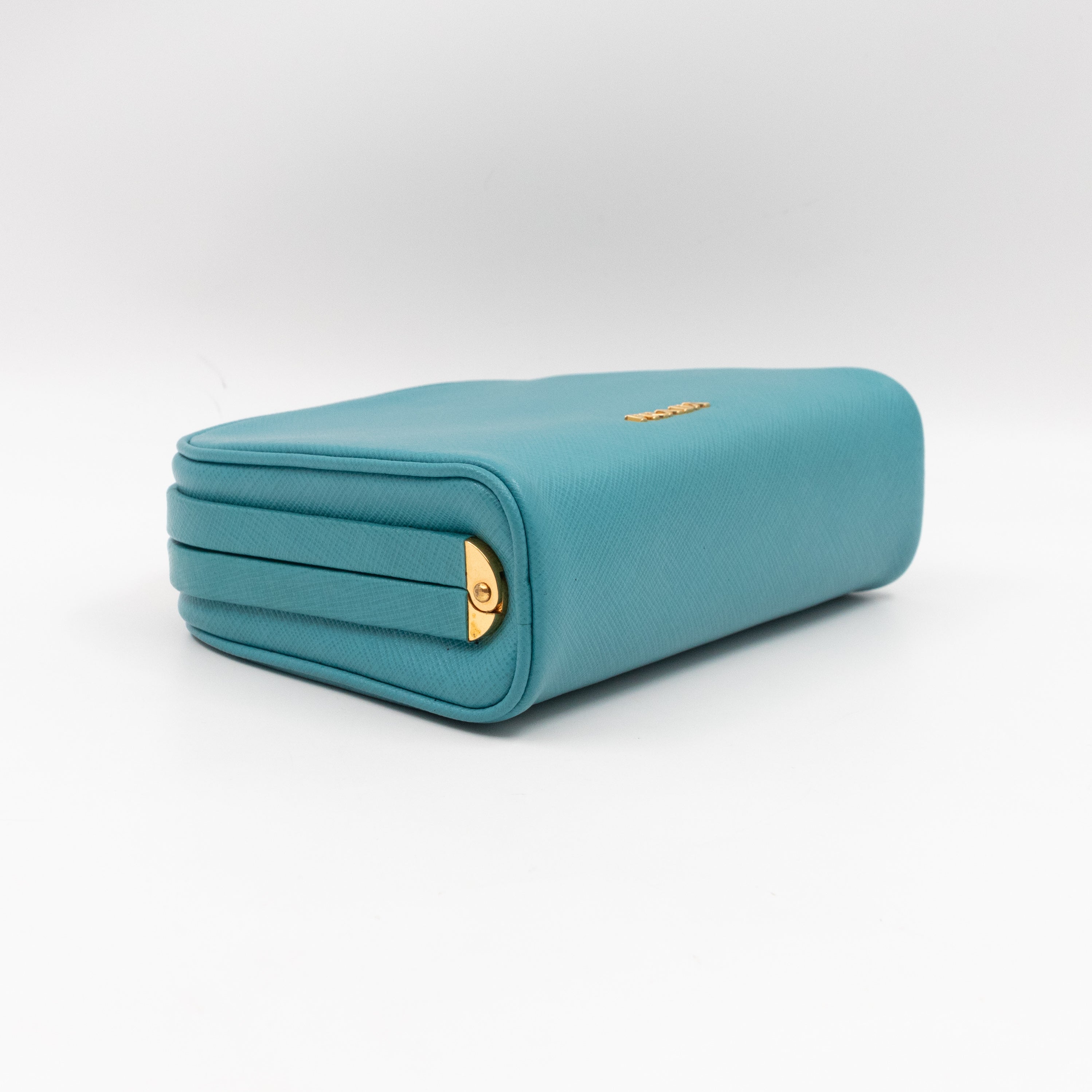 Clutch Turquoise Saffiano Leather