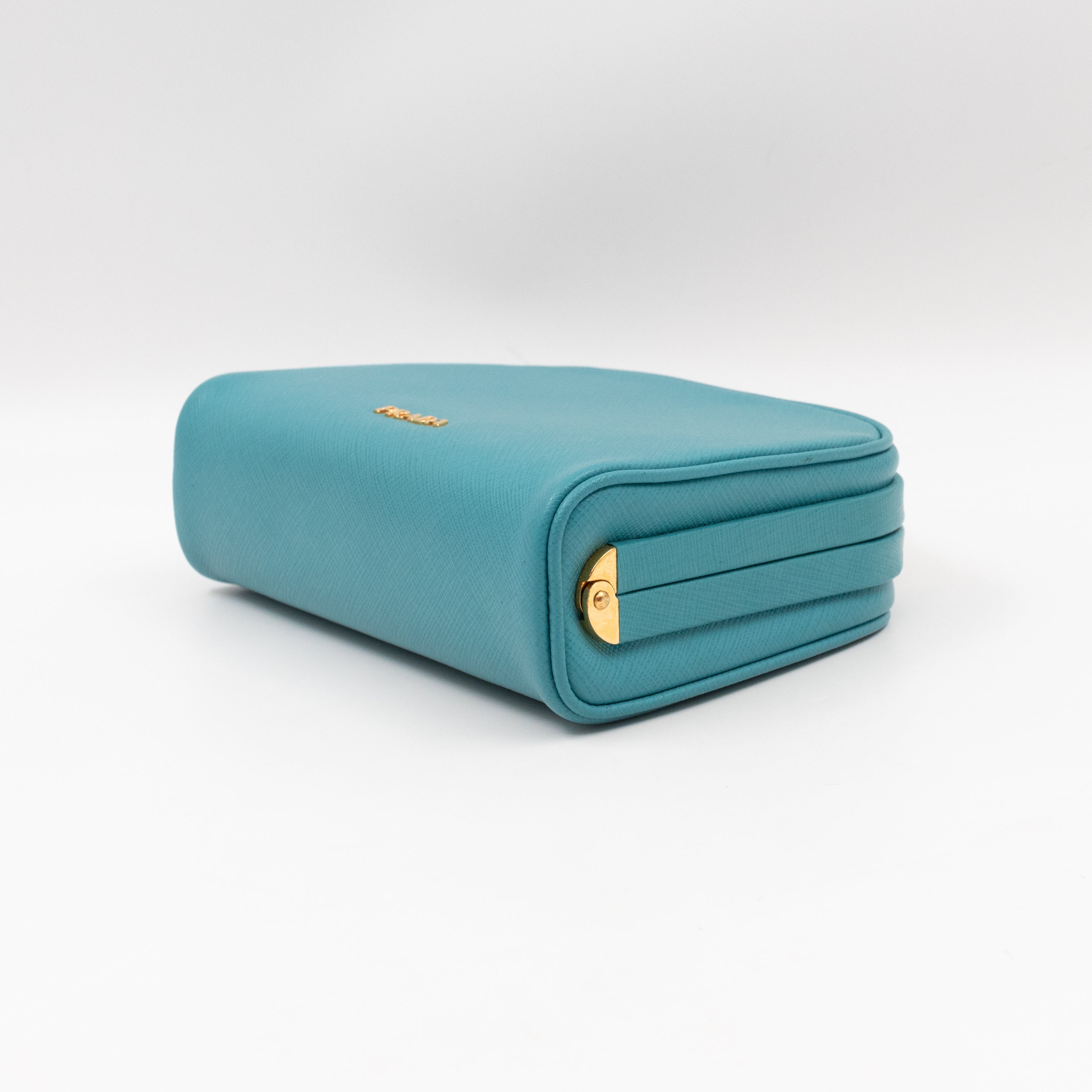 Clutch Turquoise Saffiano Leather