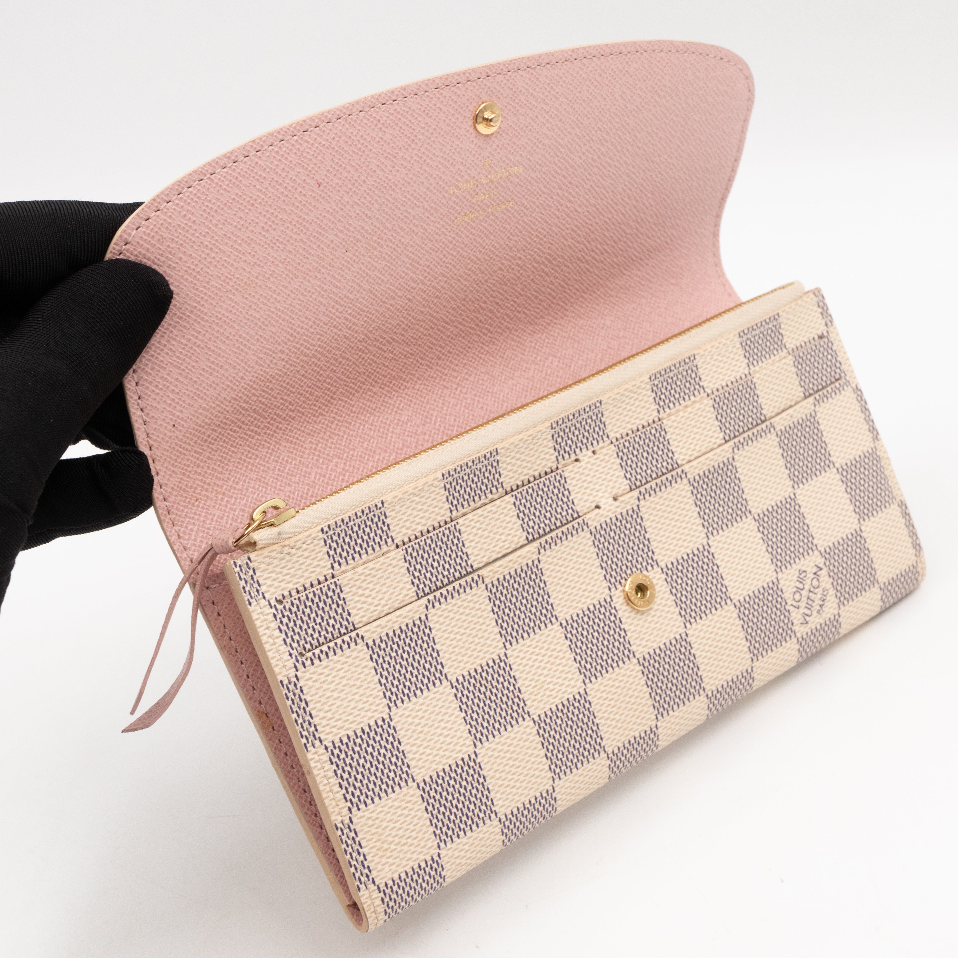 Emilie Wallet Damier Azur Rose Ballerine
