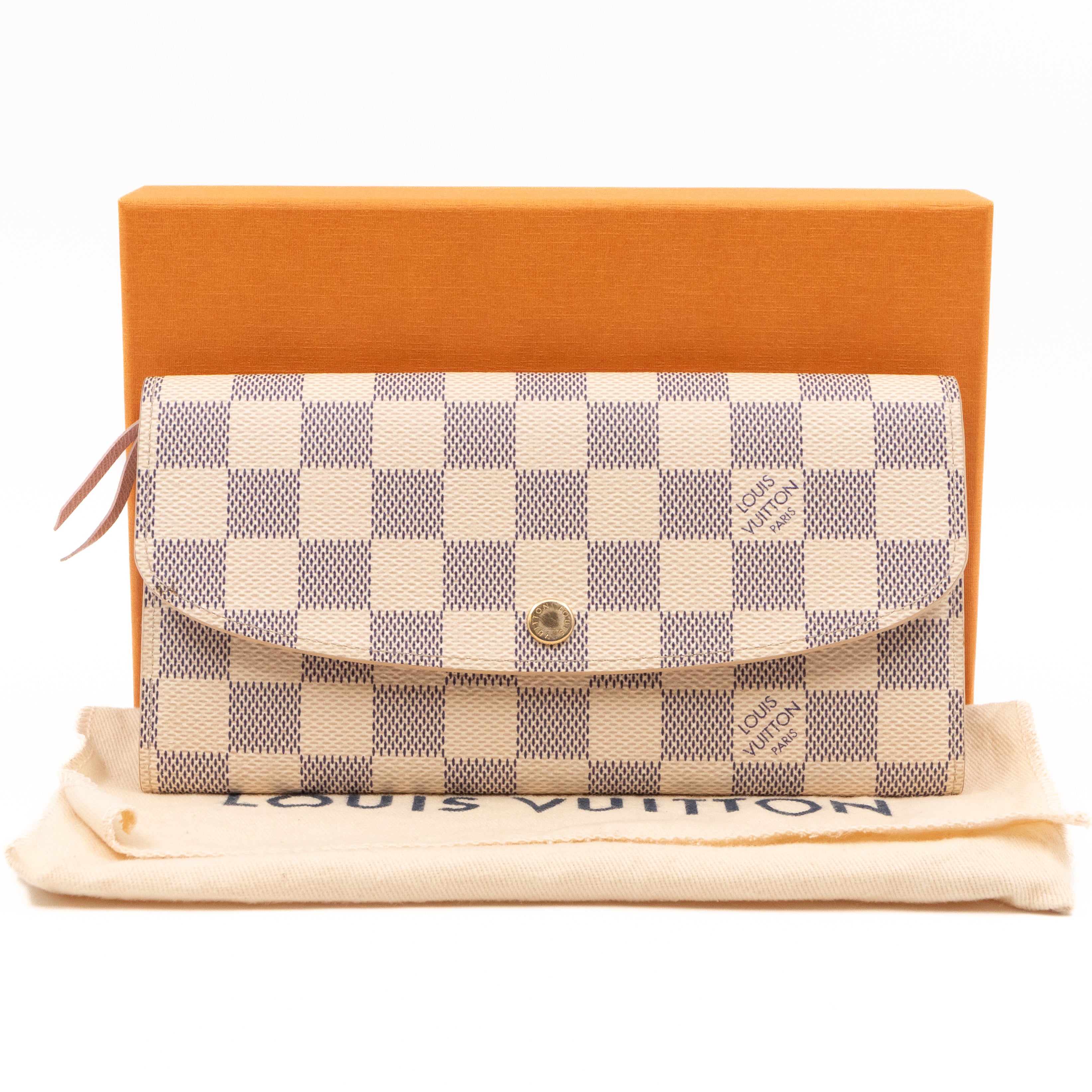 Louis Vuitton Emilie Wallet Damier Azur Rose Ballerine – Queen Station
