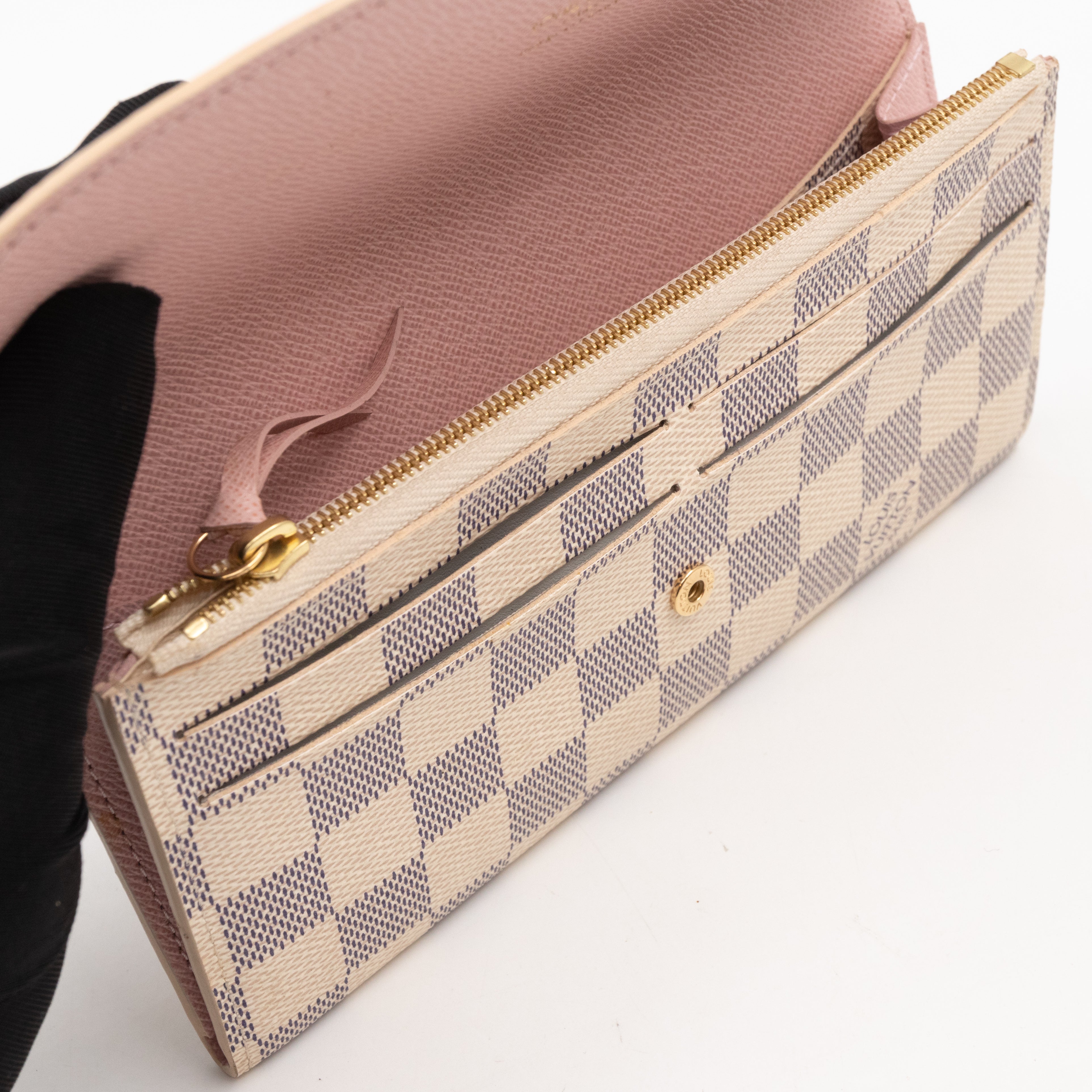 Emilie Wallet Damier Azur Rose Ballerine