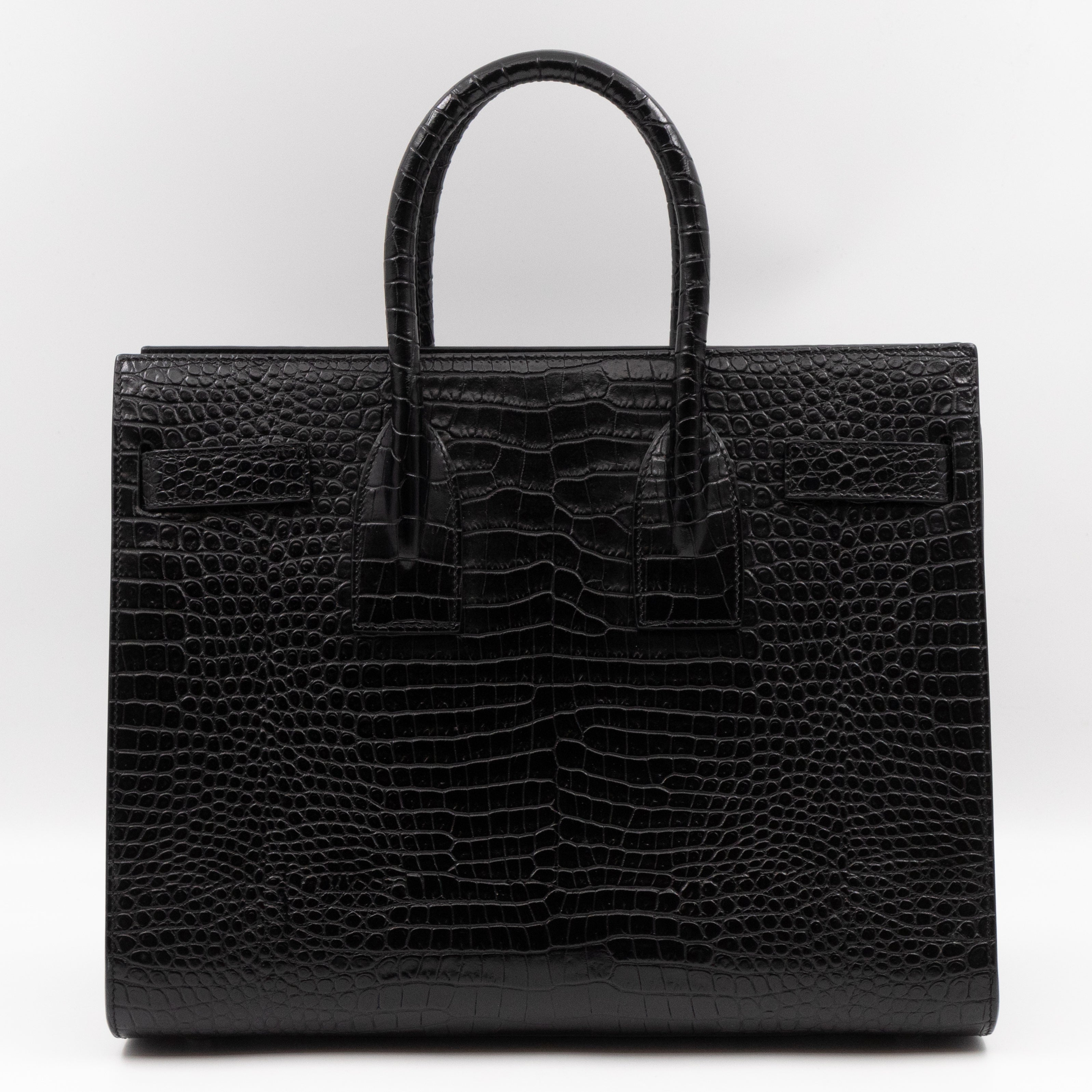 Sac de Jour Small Black Croc Embossed Leather