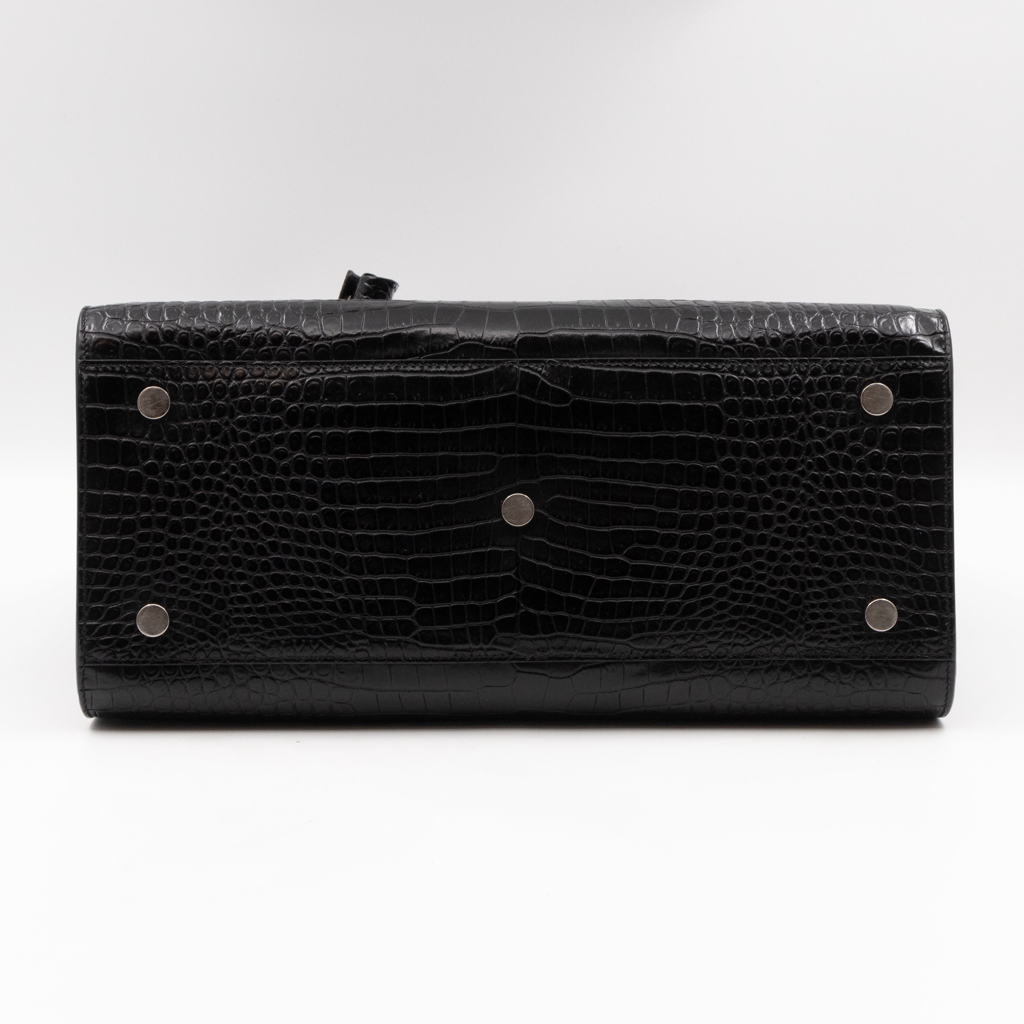 Sac de Jour Small Black Croc Embossed Leather