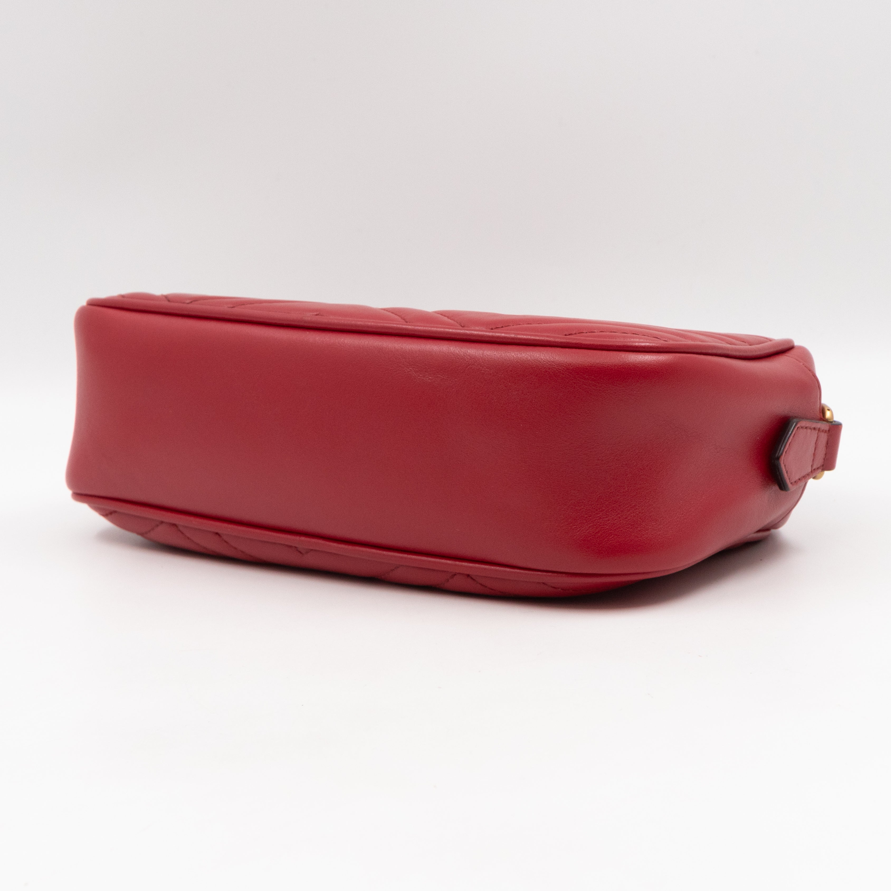GG Marmont Small Matelasse Red Leather