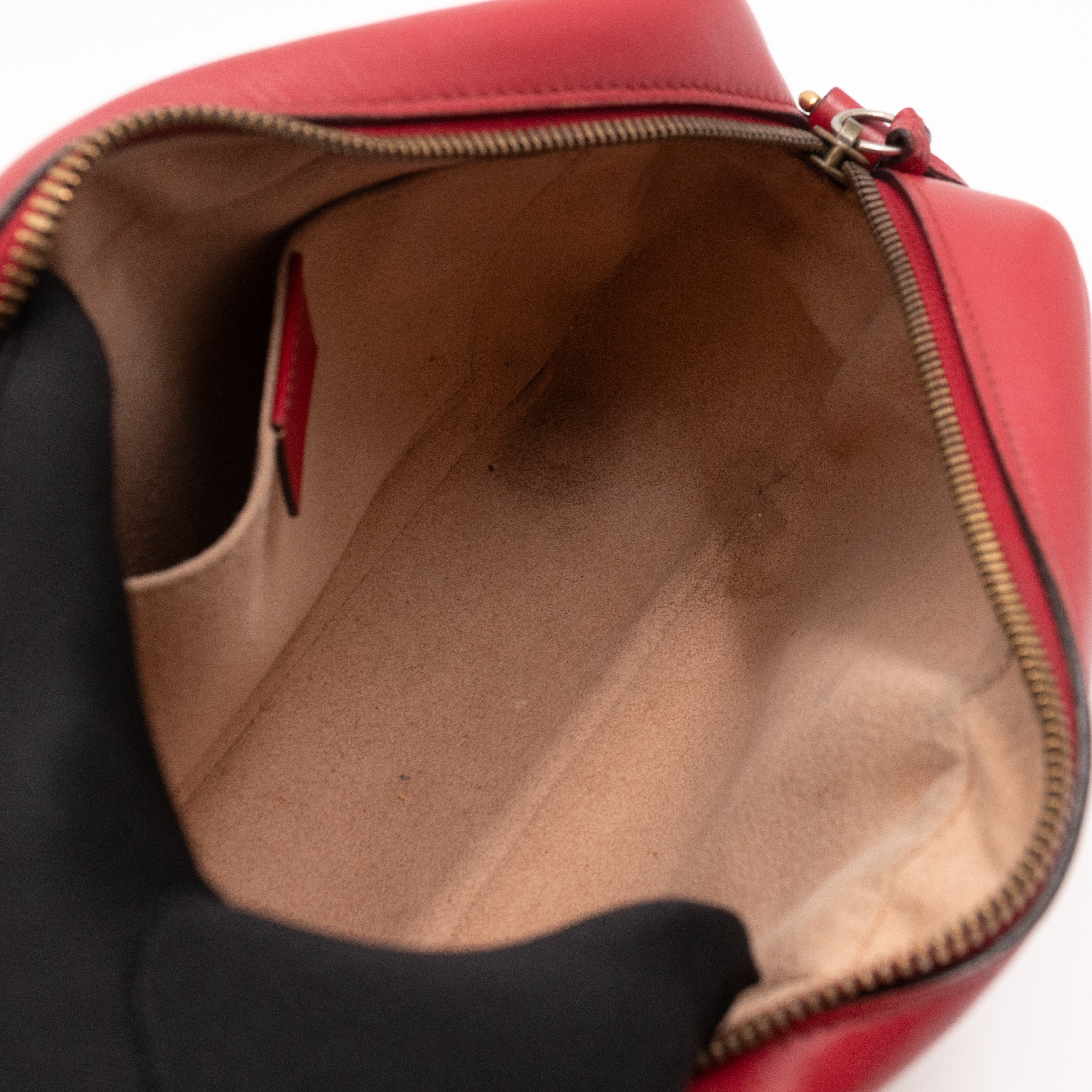 GG Marmont Small Matelasse Red Leather