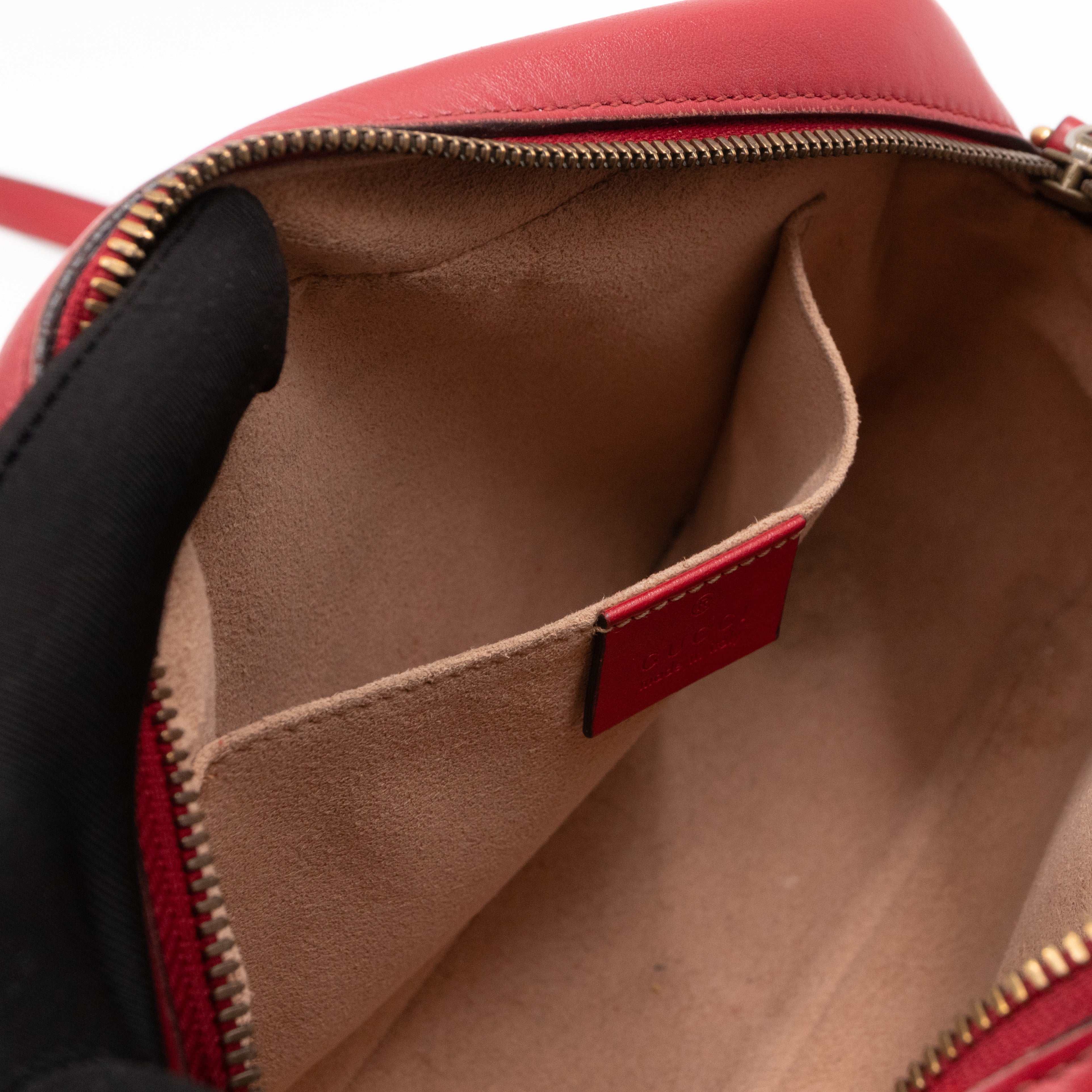 GG Marmont Small Matelasse Red Leather