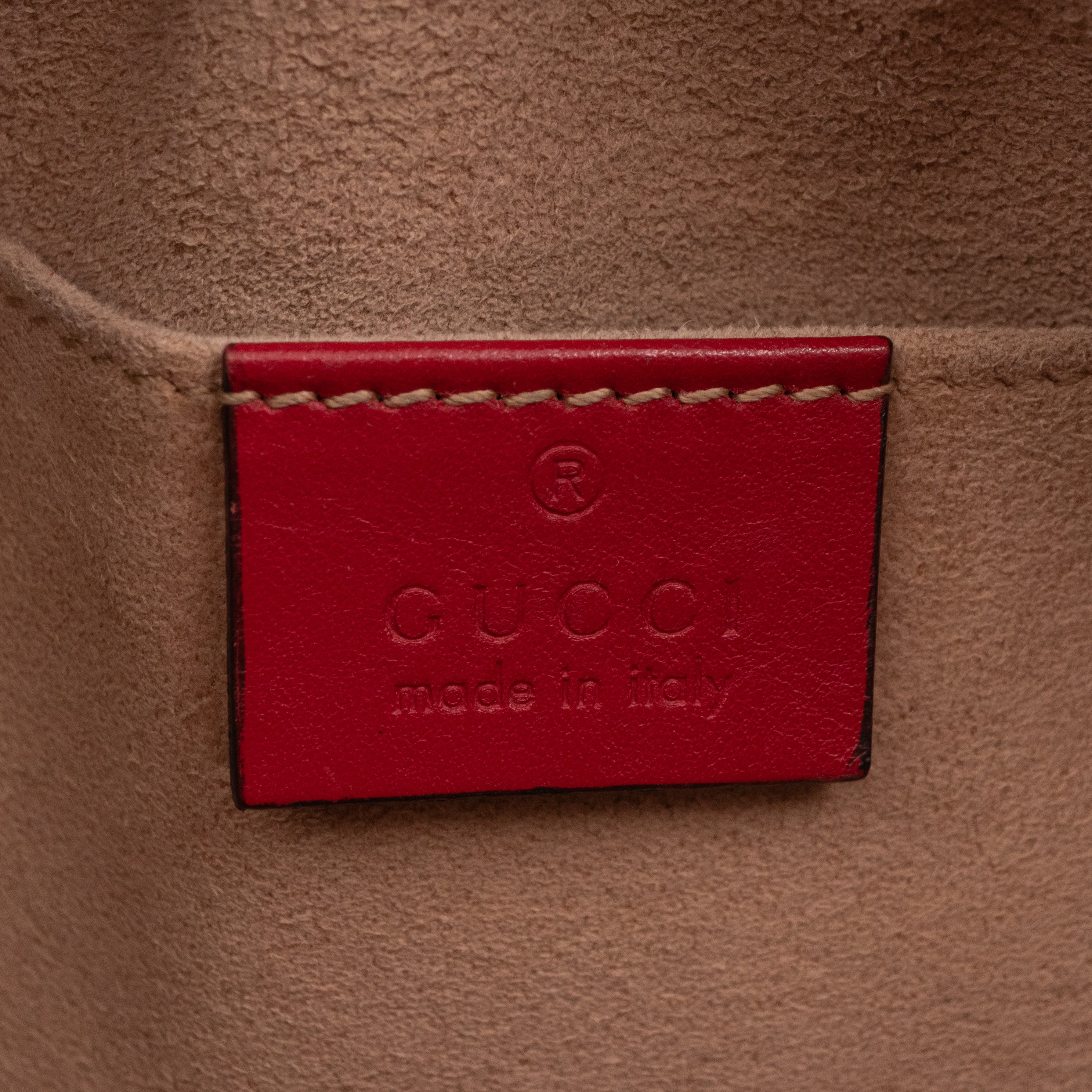 GG Marmont Small Matelasse Red Leather