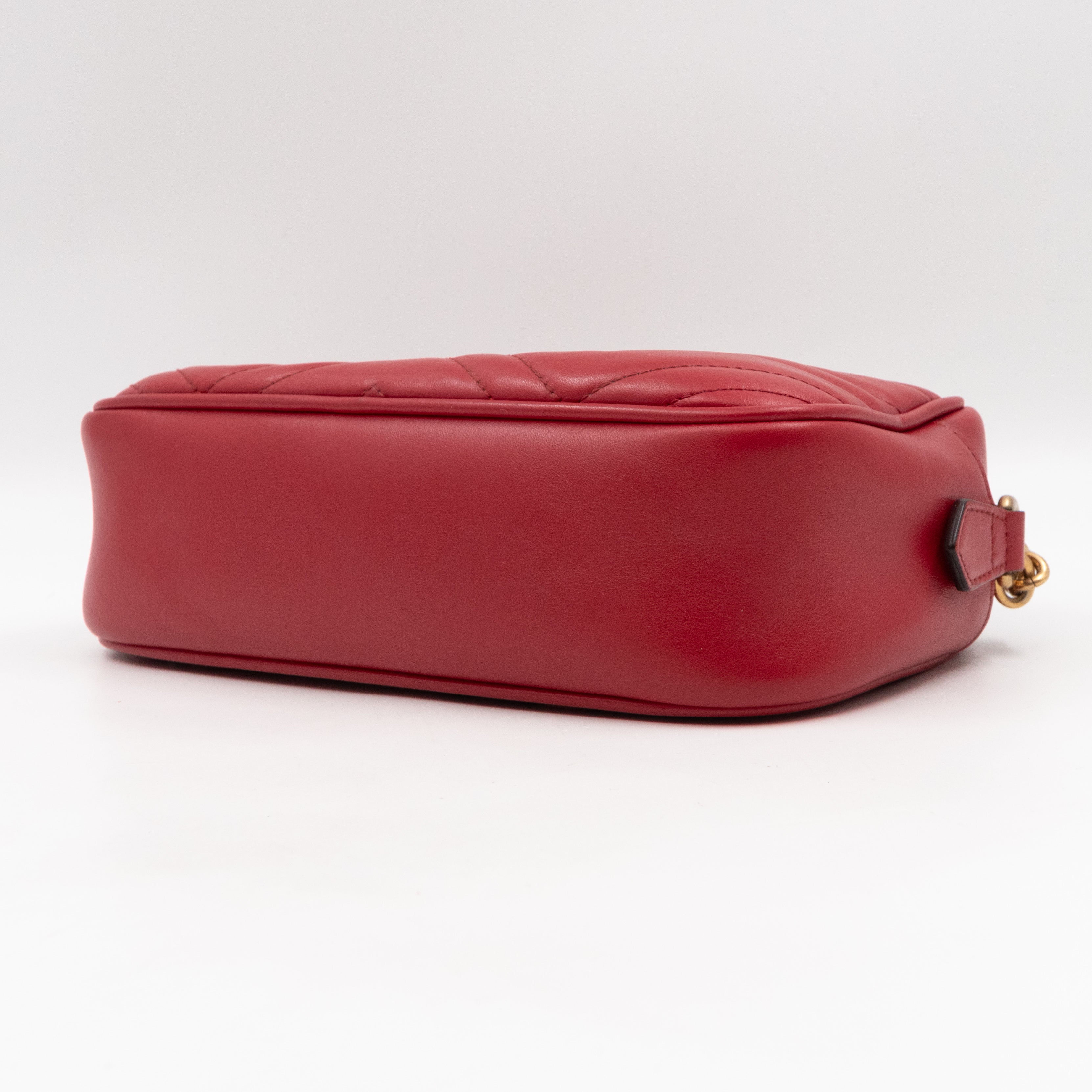 GG Marmont Small Matelasse Red Leather