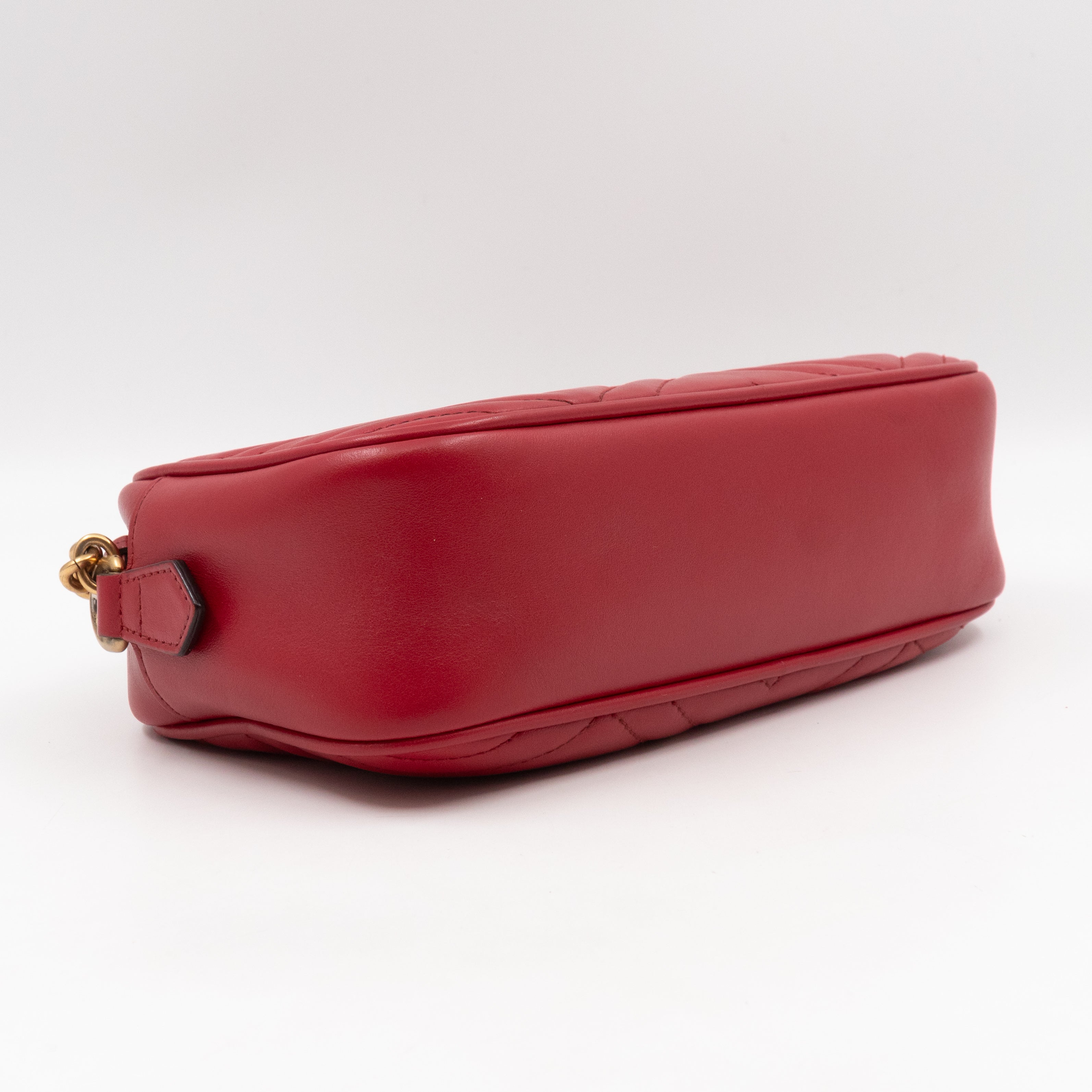 GG Marmont Small Matelasse Red Leather
