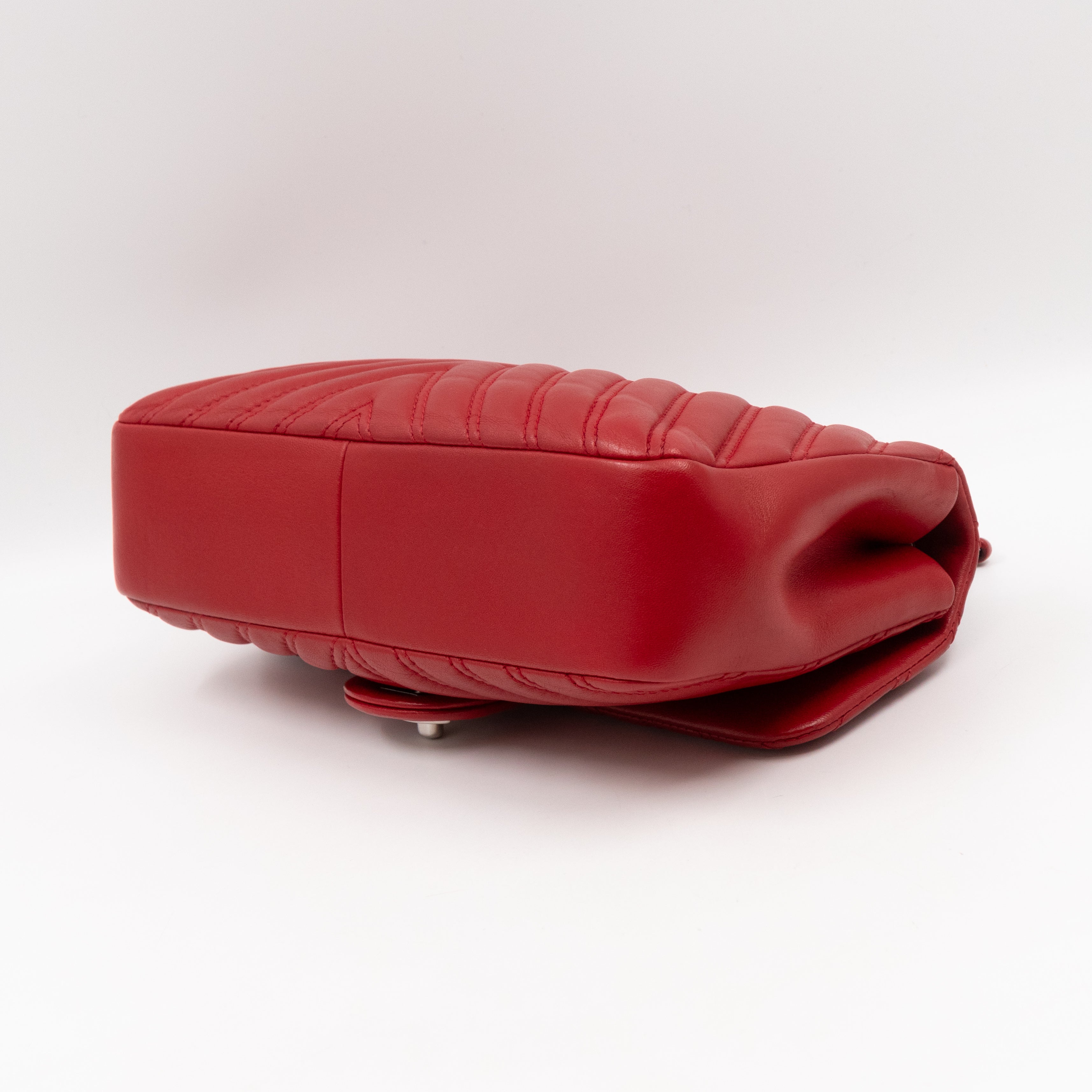 Like A Chevron Classic Single Flap Bag Red Leather