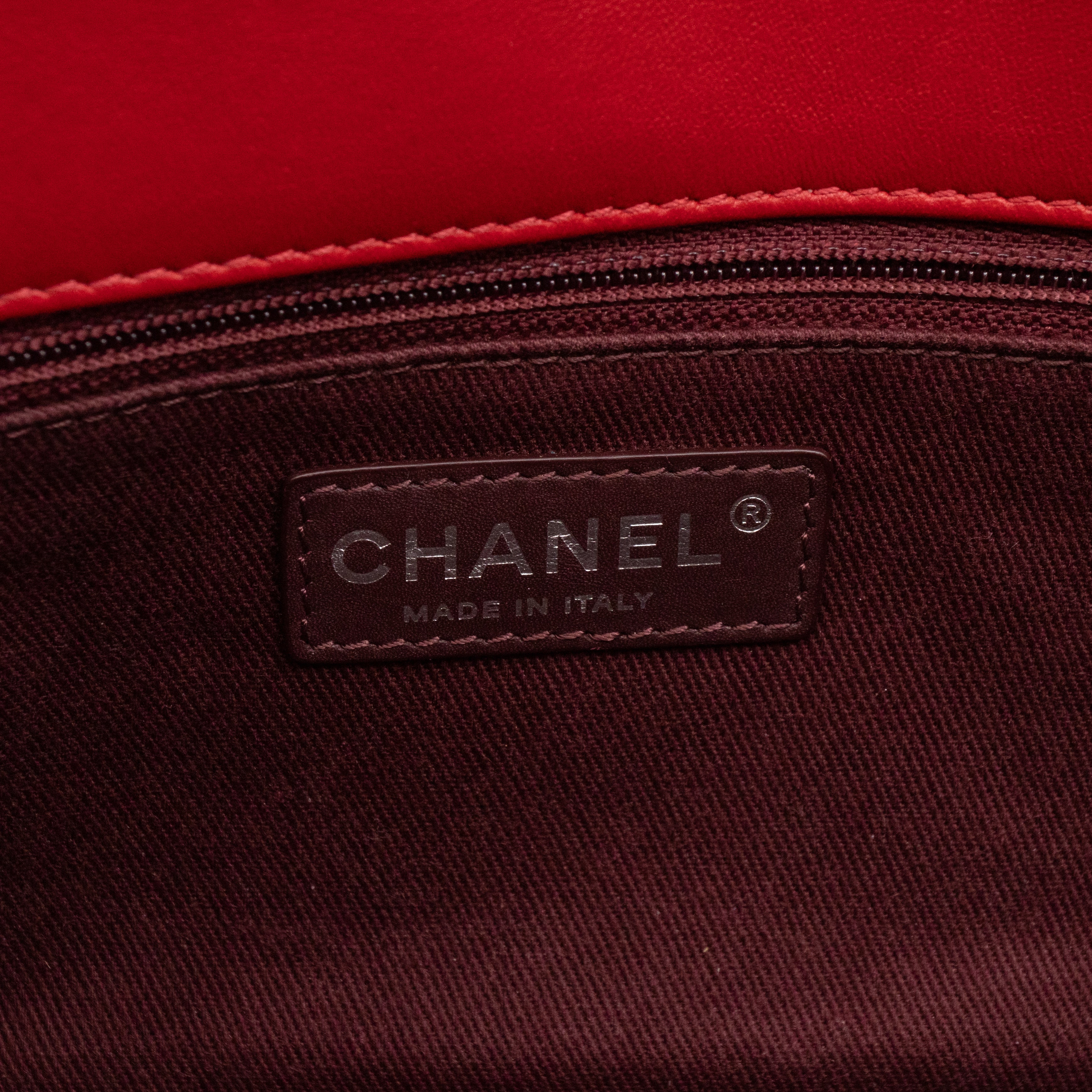 Like A Chevron Classic Single Flap Bag Red Leather