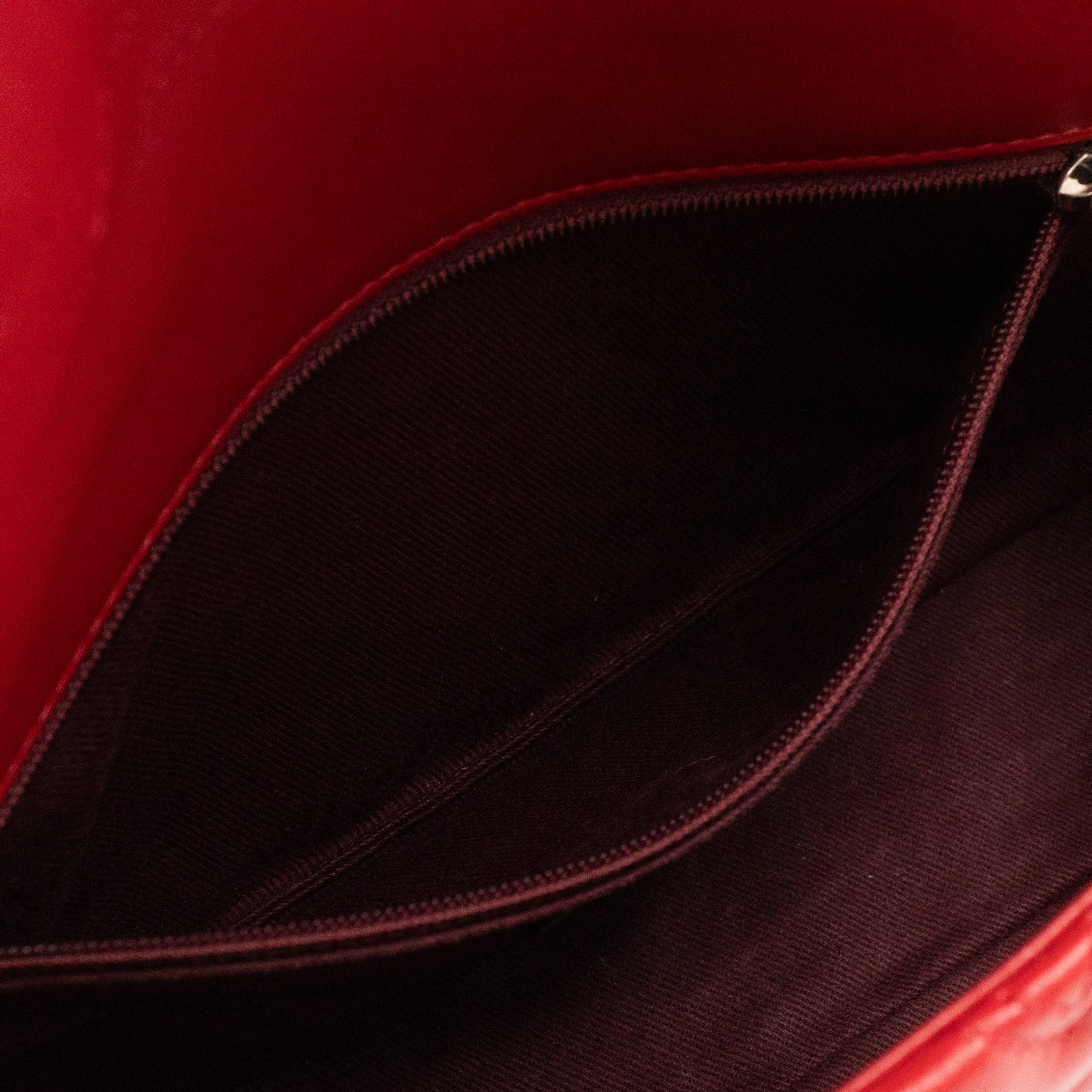 Like A Chevron Classic Single Flap Bag Red Leather