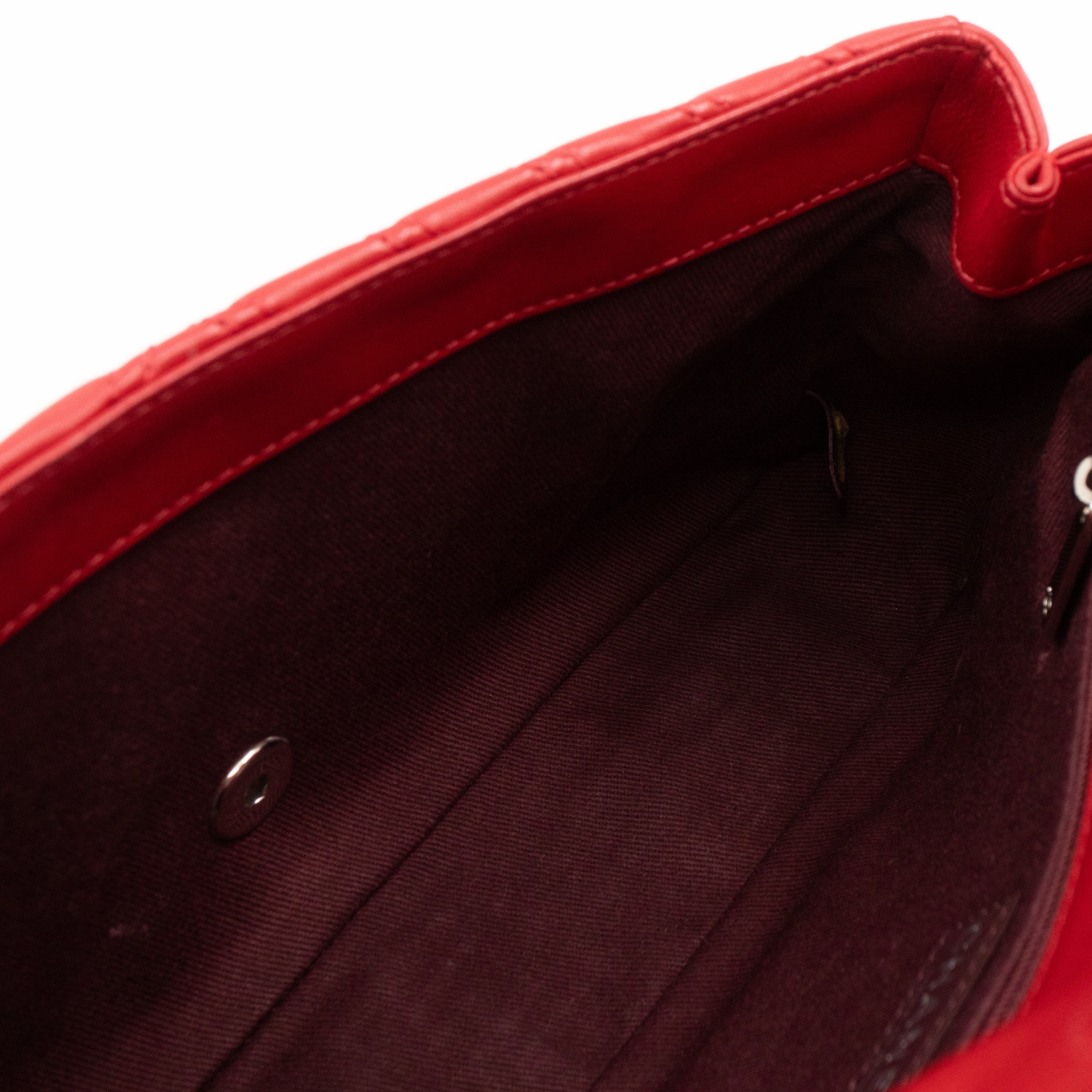 Like A Chevron Classic Single Flap Bag Red Leather
