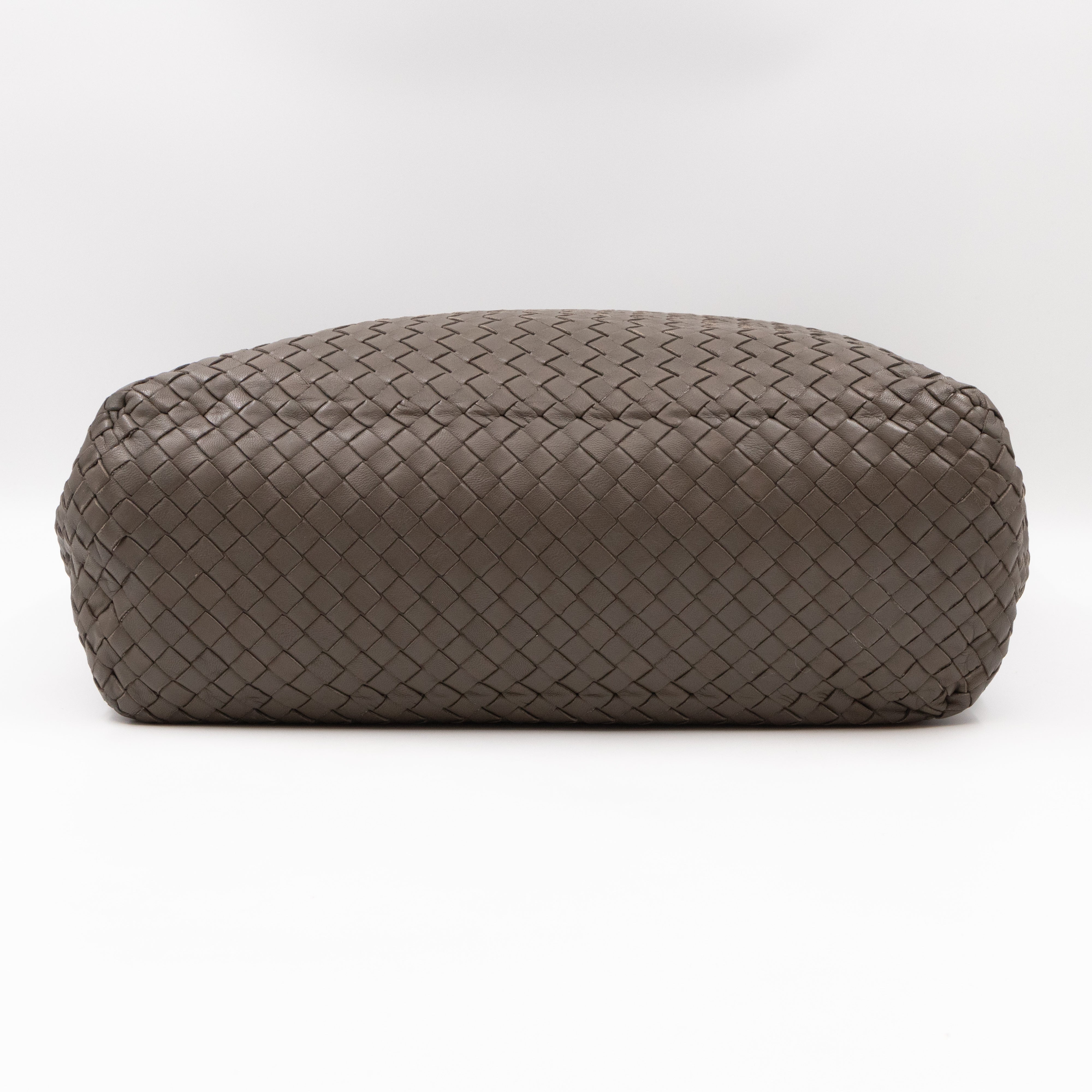 Vertical Tote Small Intrecciato Dark Grey Leather