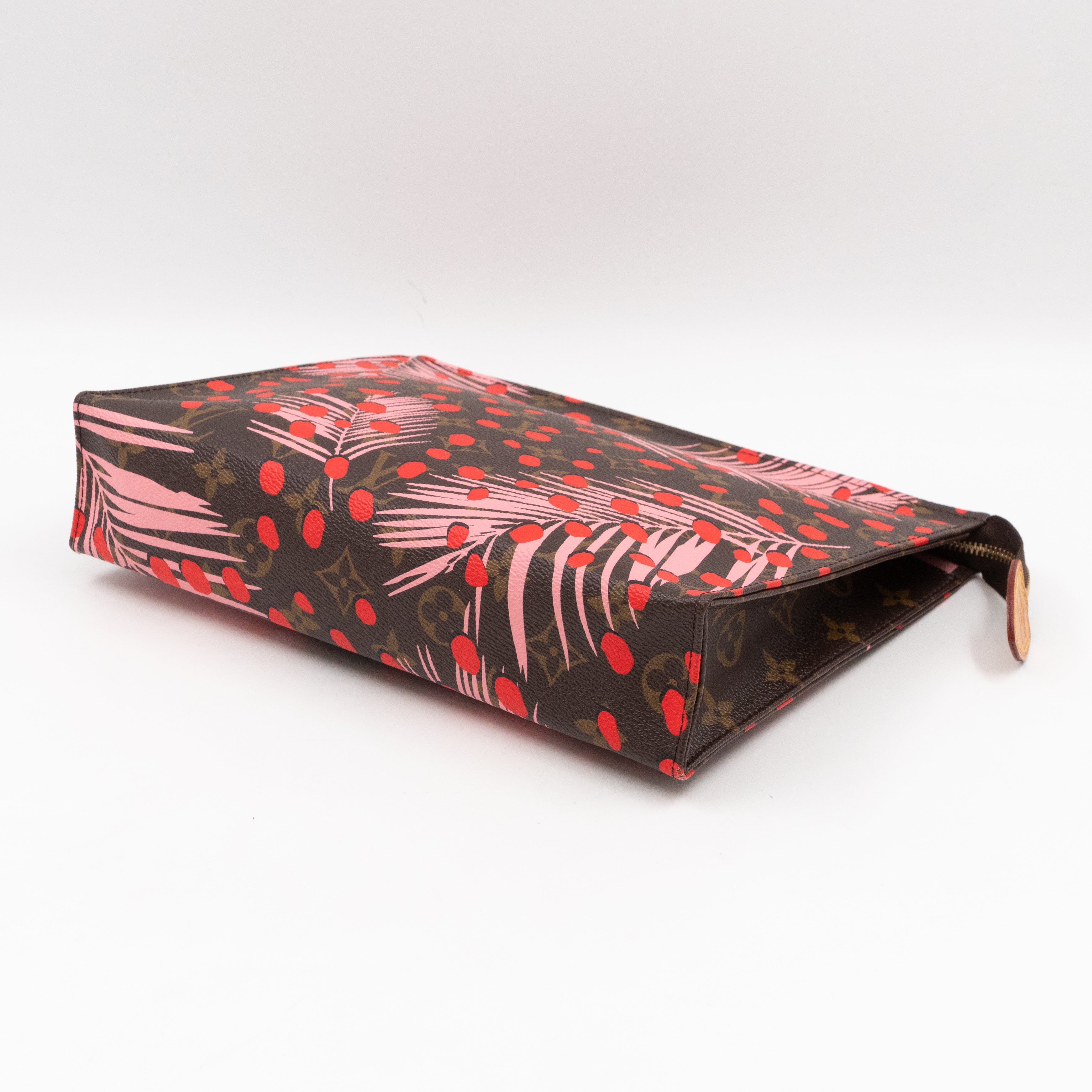 Toiletry Pouch 26 Monogram Jungle Dots Red