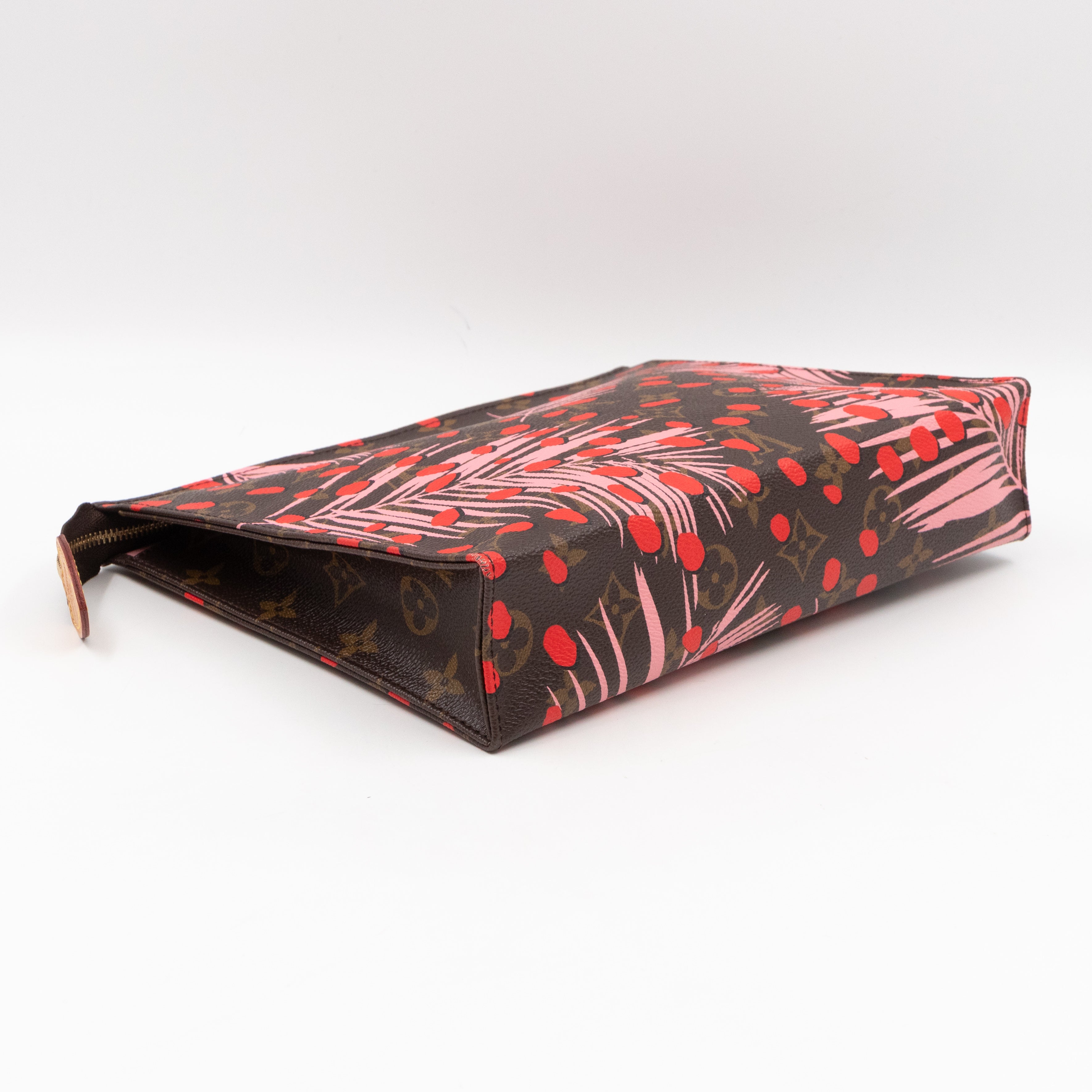 Toiletry Pouch 26 Monogram Jungle Dots Red