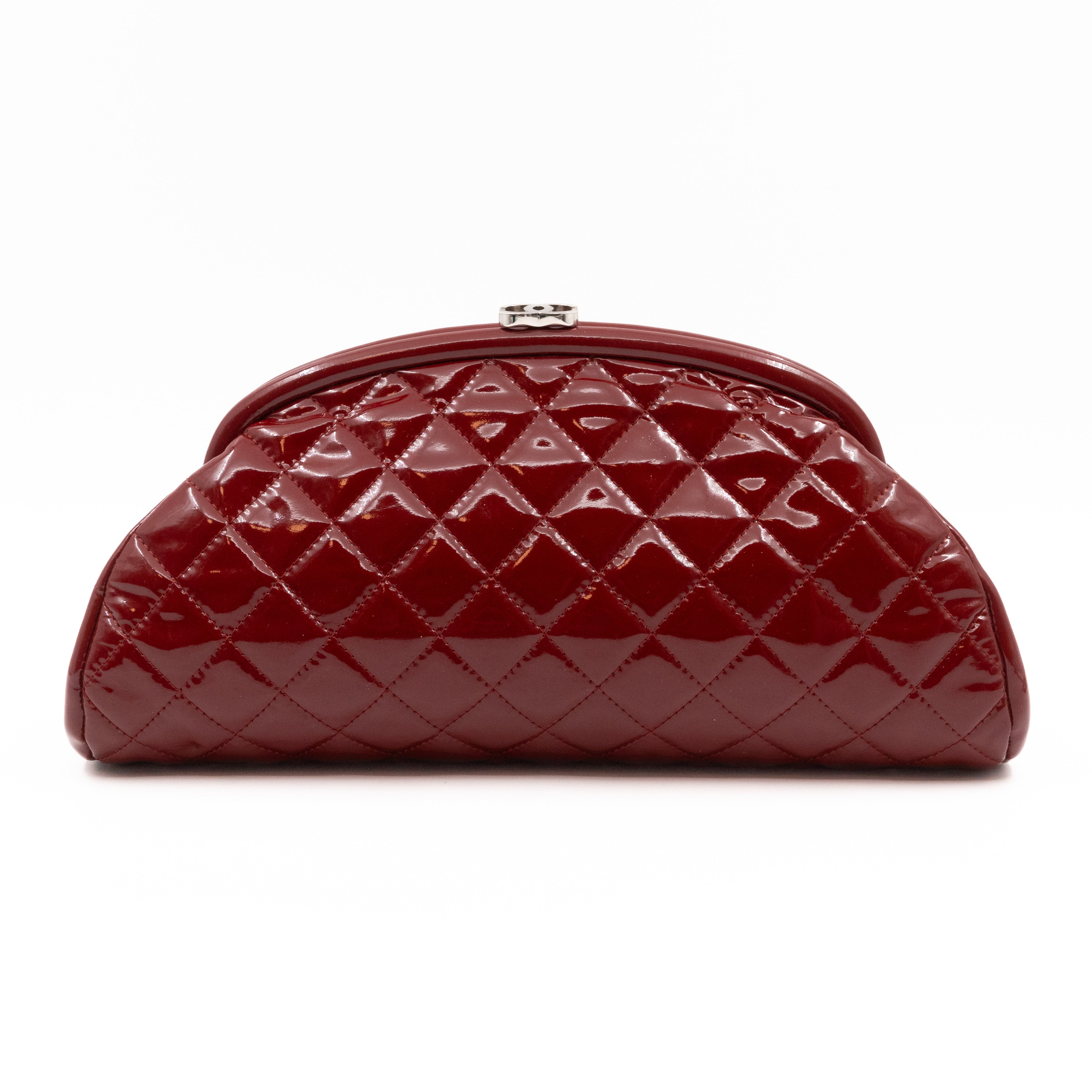 Timeless Clutch Quilted Red Patent Leather