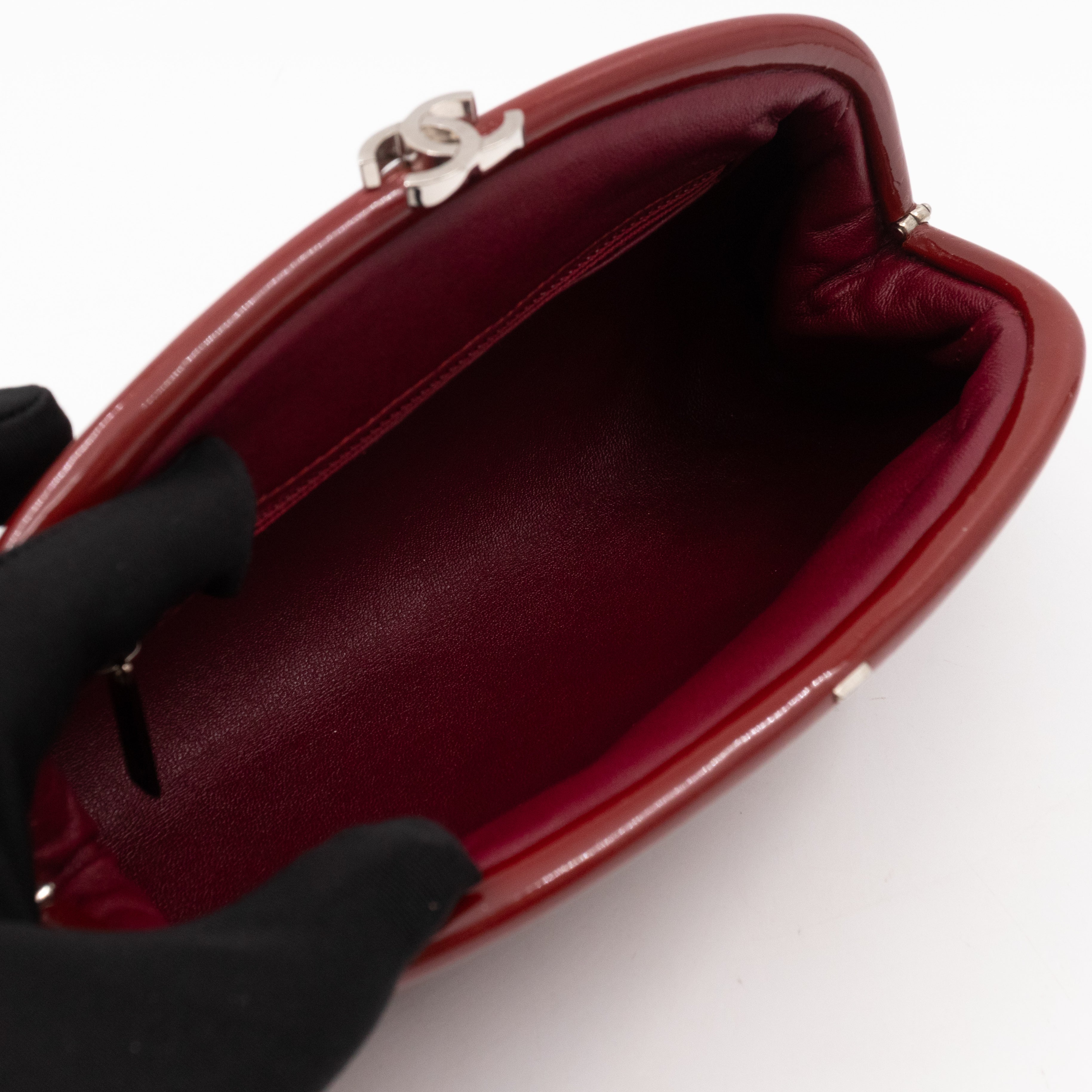 Timeless Clutch Quilted Red Patent Leather