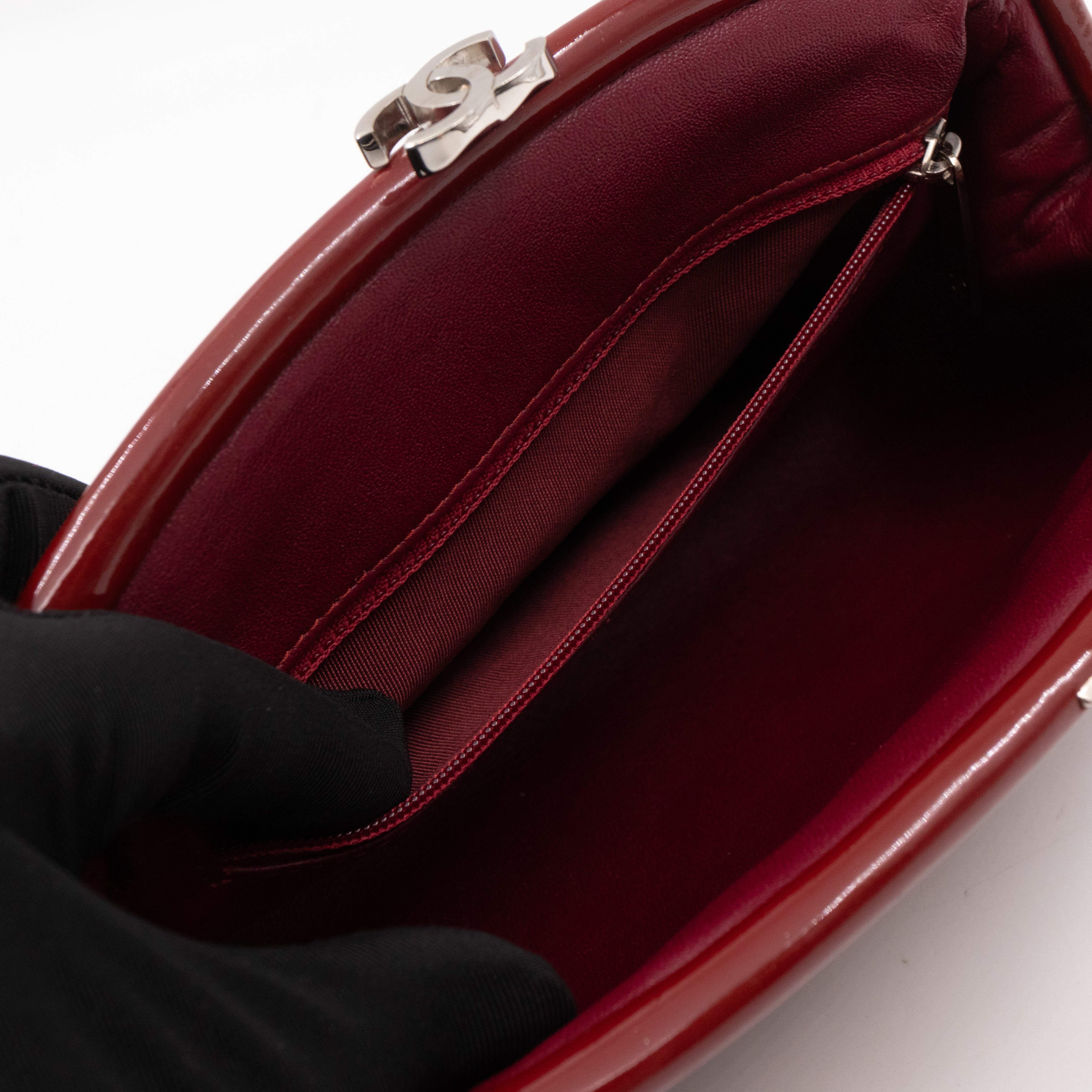 Timeless Clutch Quilted Red Patent Leather