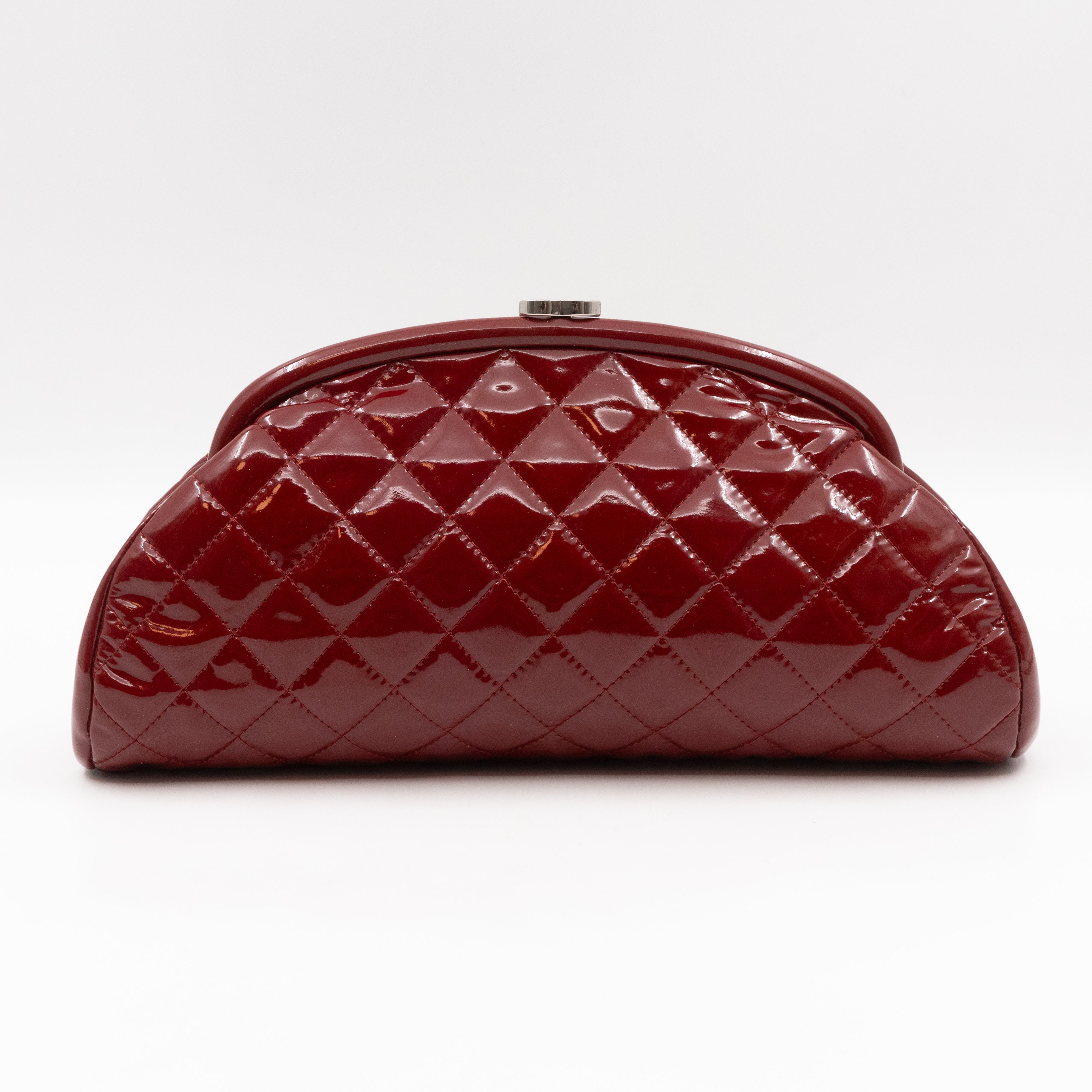 Timeless Clutch Quilted Red Patent Leather