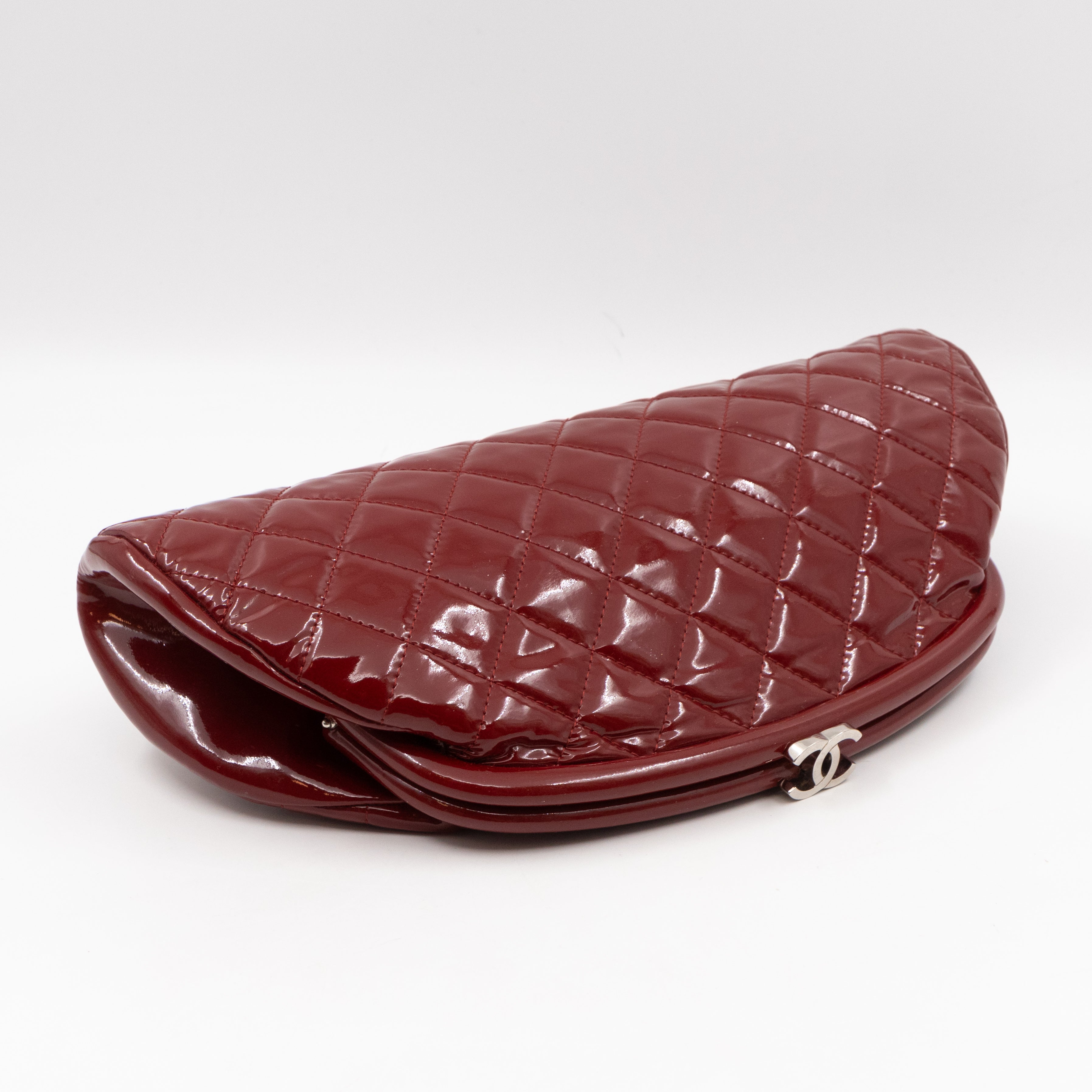 Timeless Clutch Quilted Red Patent Leather