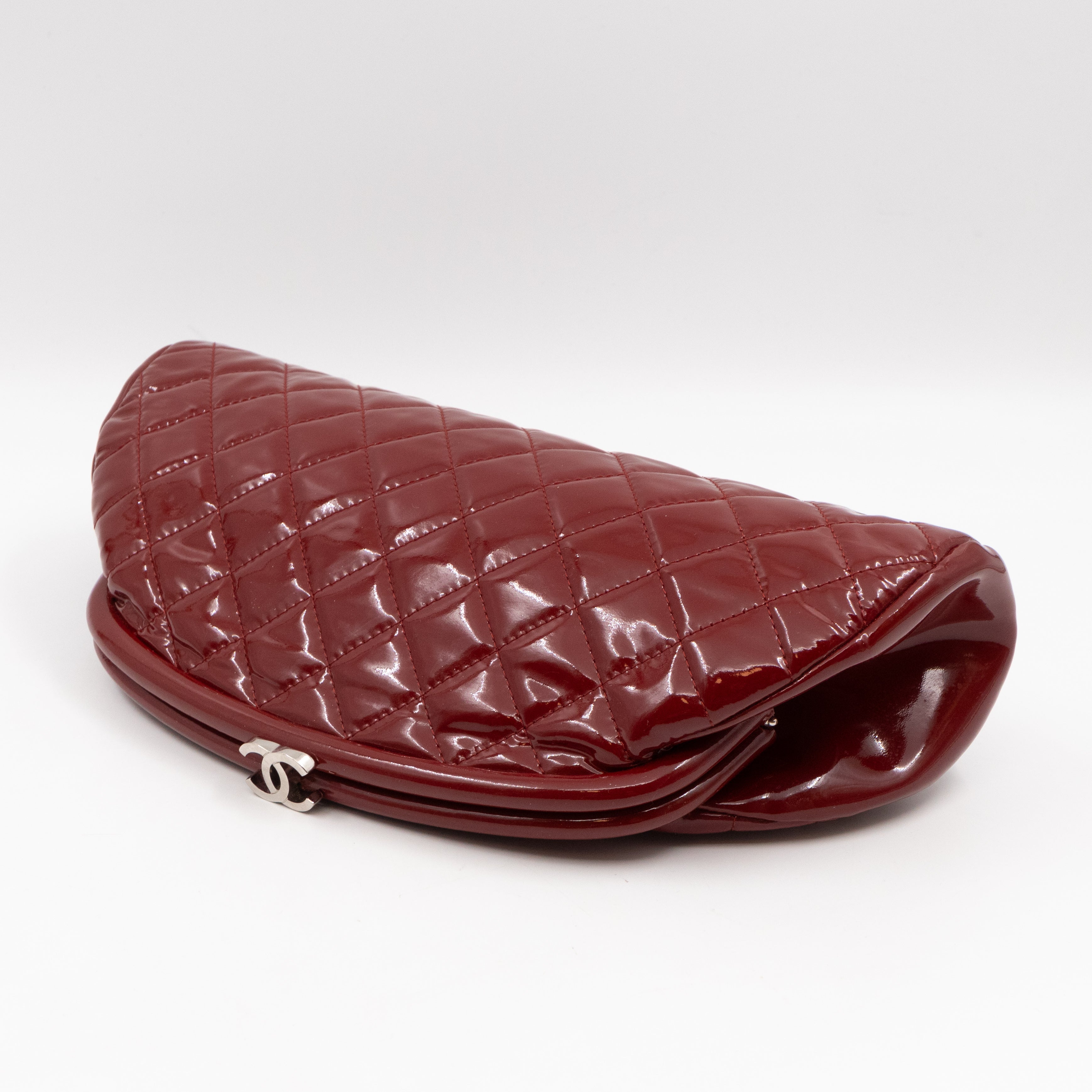 Timeless Clutch Quilted Red Patent Leather